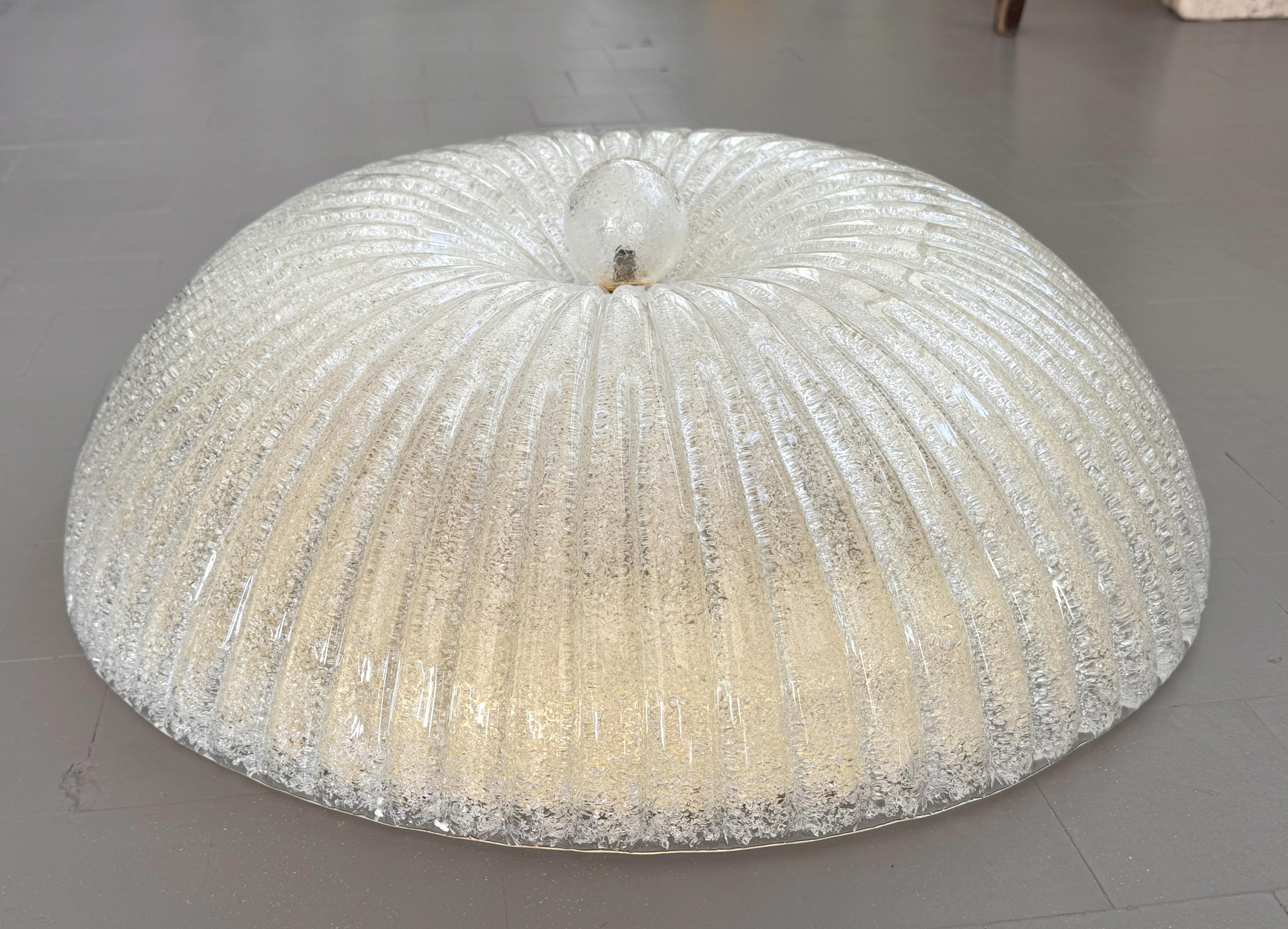 Fine XX secolo Lampada ad incasso in vetro di Murano stile Barovier, 1970s in vendita