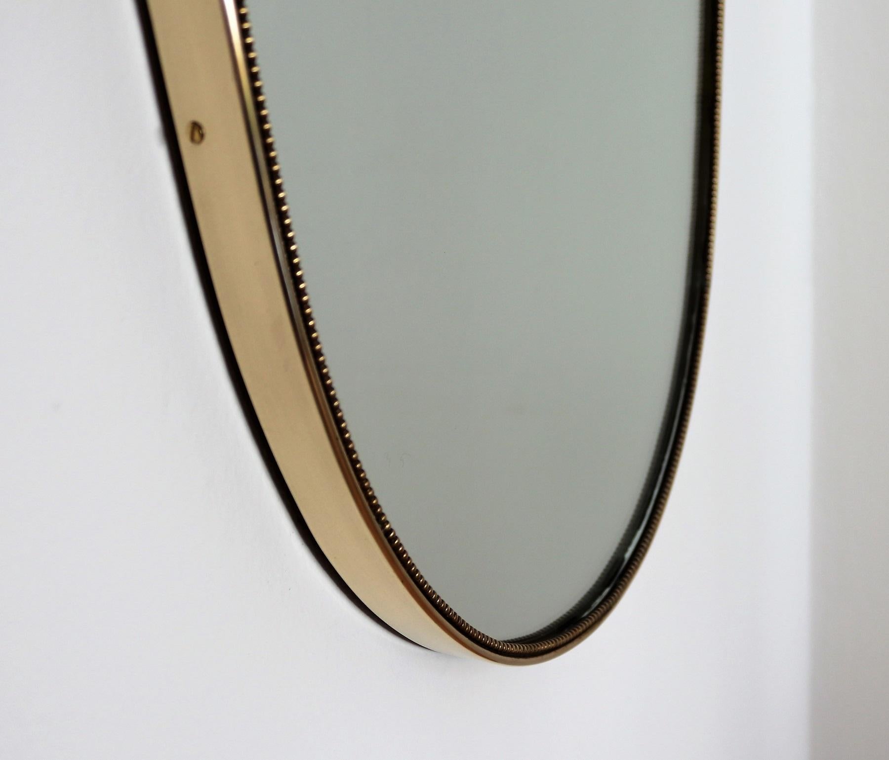 Italian Midcentury Extra Large Vintage Wall Mirror with Brass Frame, 1950s 8