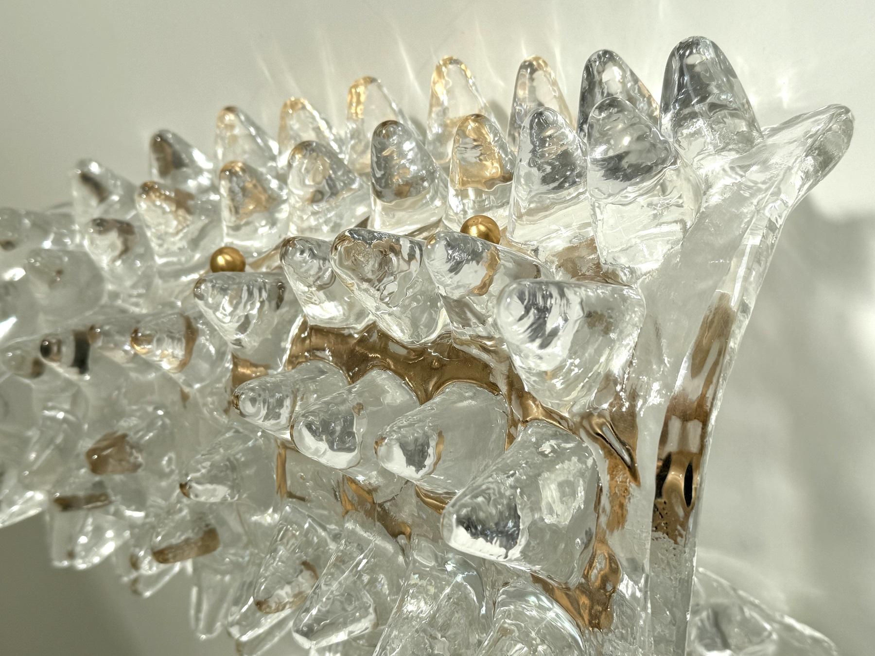 Paar 1990er Jahre Barovier Stil Rostrato Murano Glas Wandleuchten im Angebot 2
