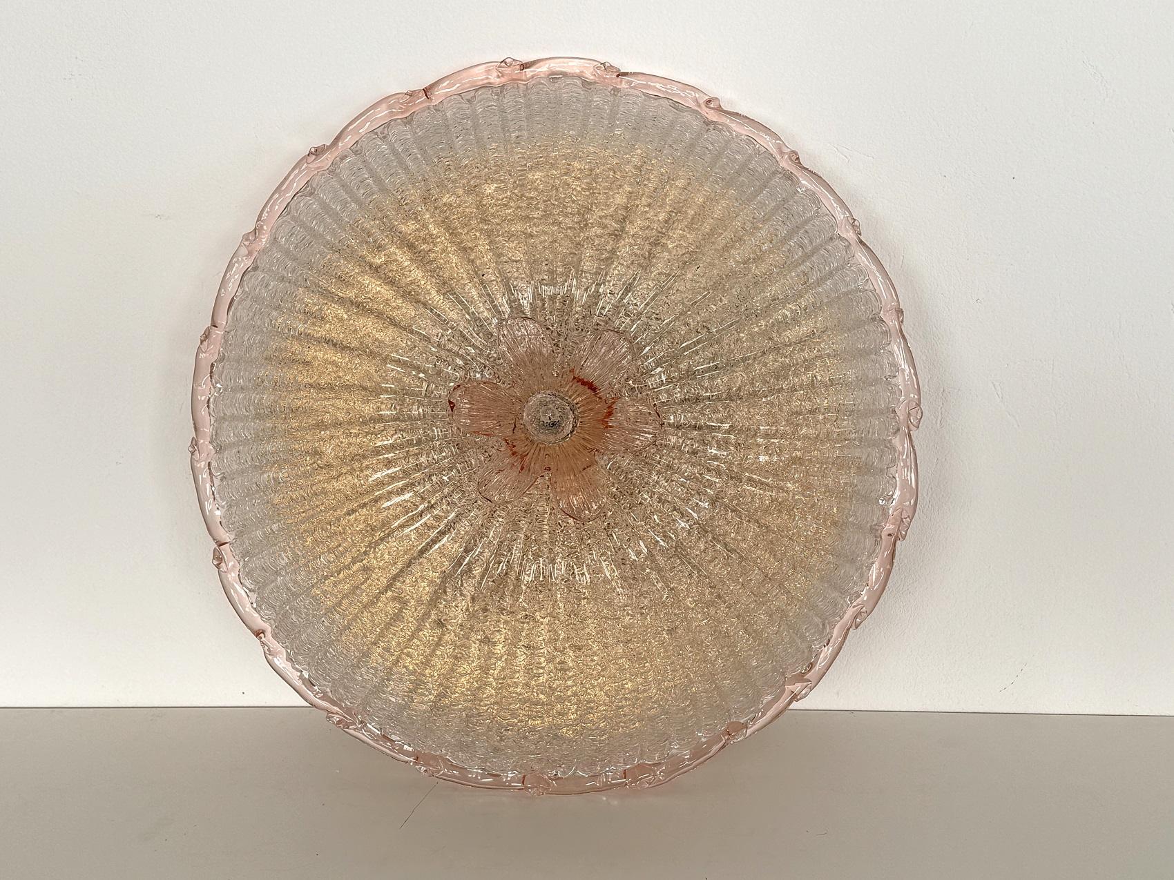 Italienische XXL-Murano-Glas-Einbauleuchte aus der Mitte des Jahrhunderts, 1970er Jahre 4