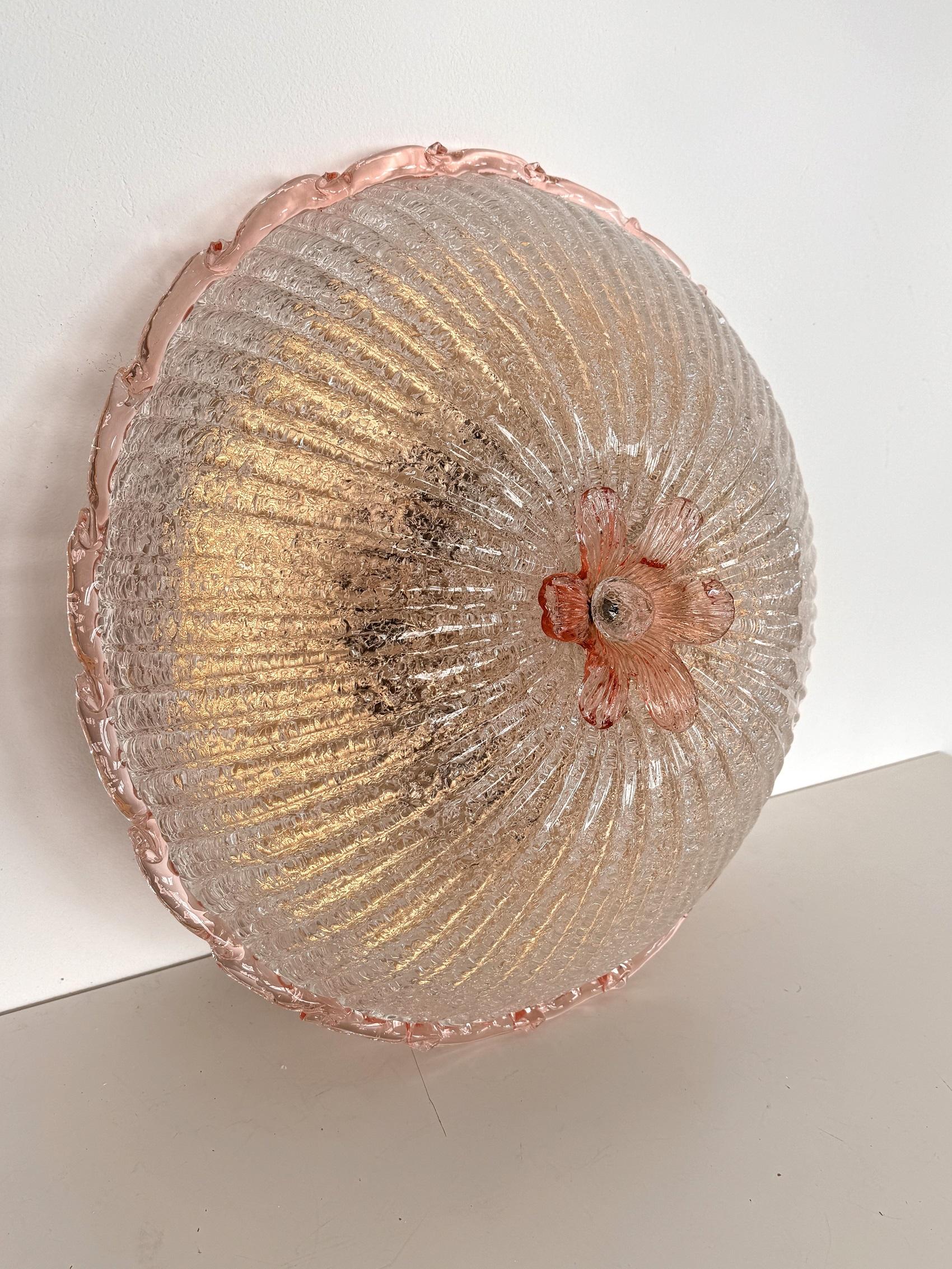 Italienische XXL-Murano-Glas-Einbauleuchte aus der Mitte des Jahrhunderts, 1970er Jahre 5