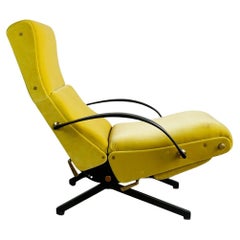 Italian Midcentury Yellow Velvet P40 Lounge Chair by Osvaldo Borsani for Tecno