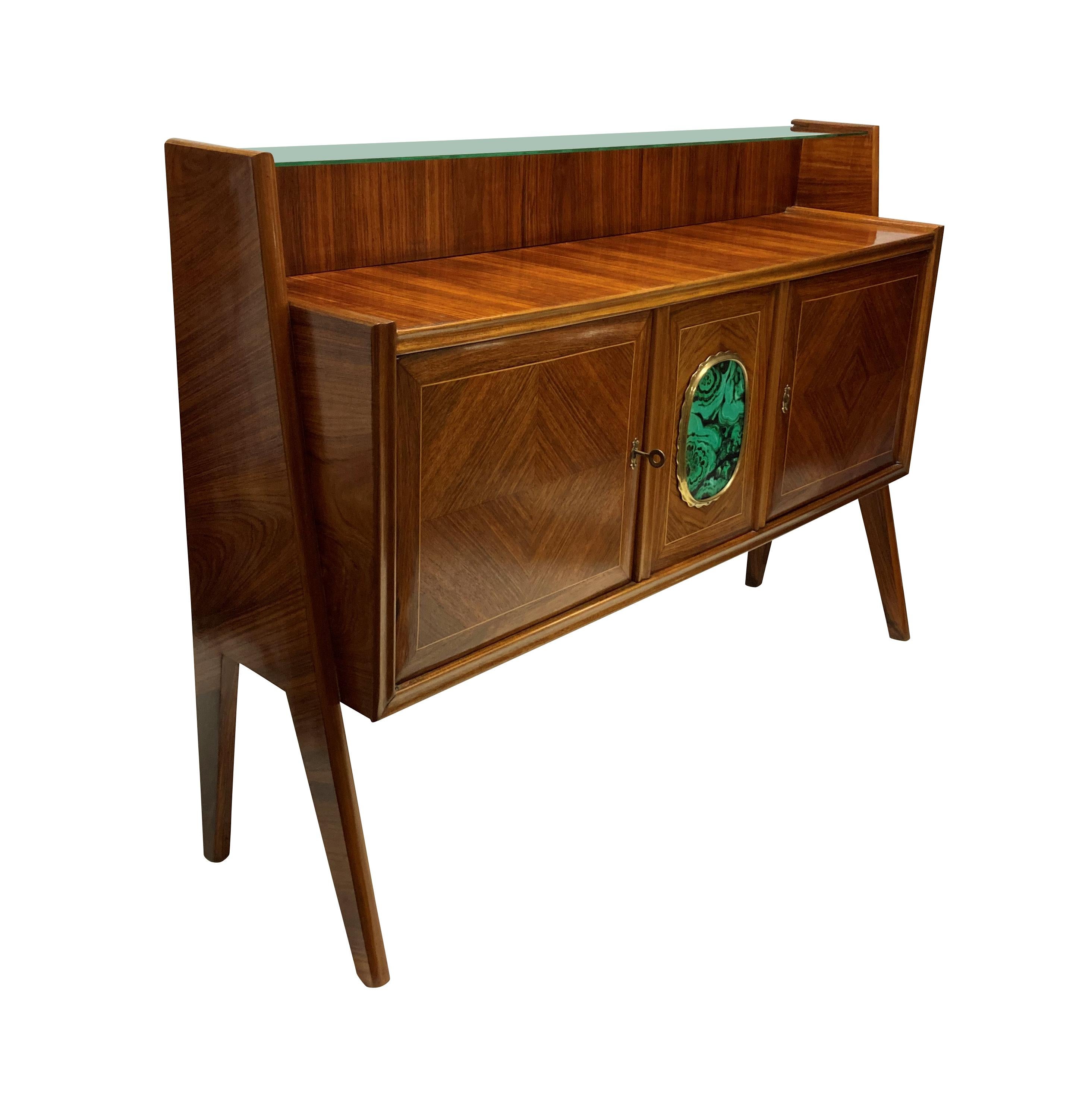 Italian Midcentury Credenza in Zebra Wood In Good Condition In London, GB