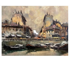 Milano Vista del Naviglio della Darsena di Cirano Castelfranchi 1962