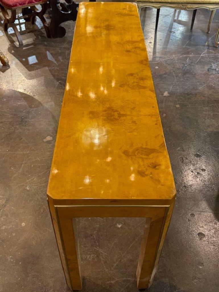 Contemporary Italian Milo Baughman Style Console For Sale