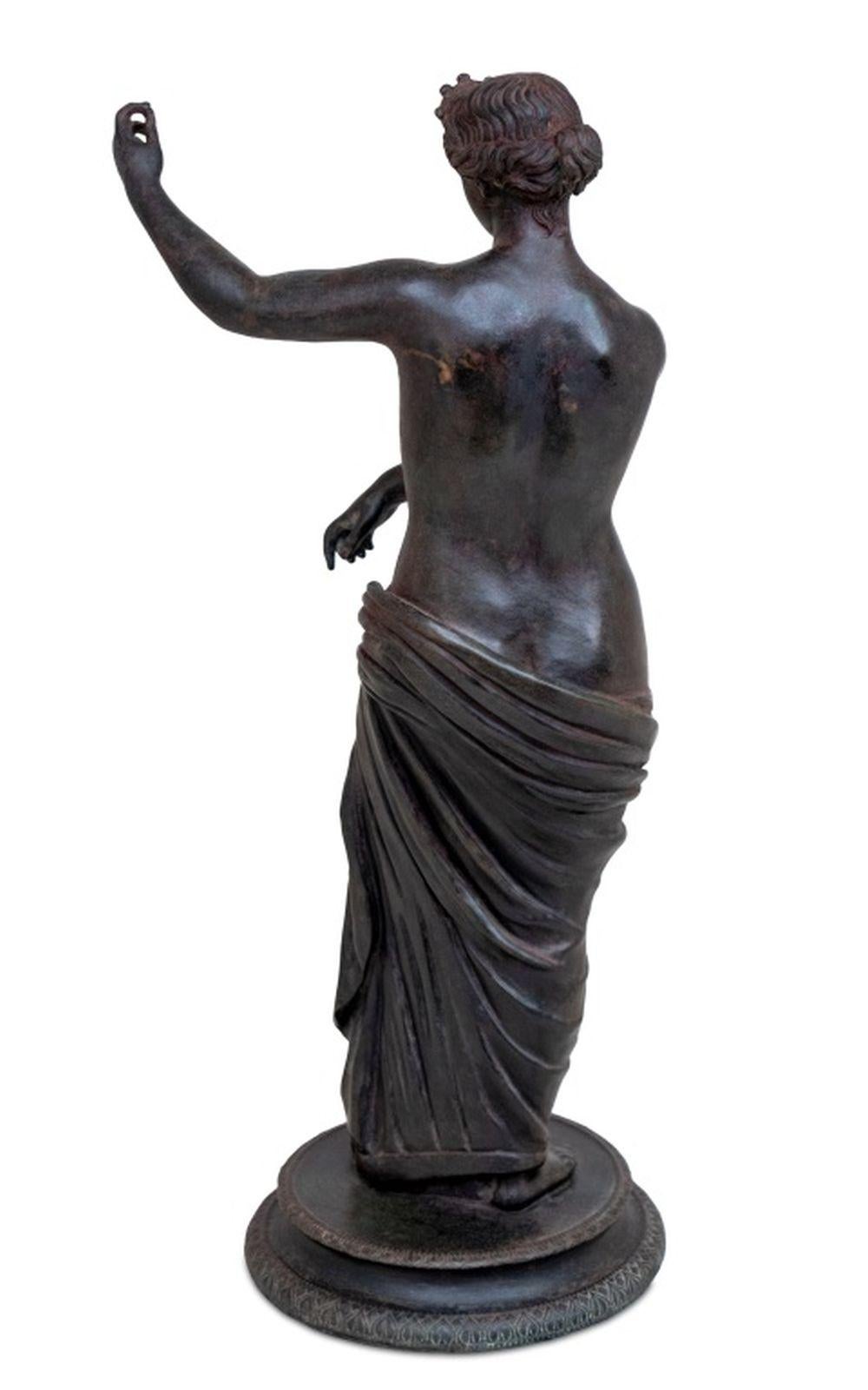 Classical Greek Italian Minerva Patinated Bronze Sculpture For Sale