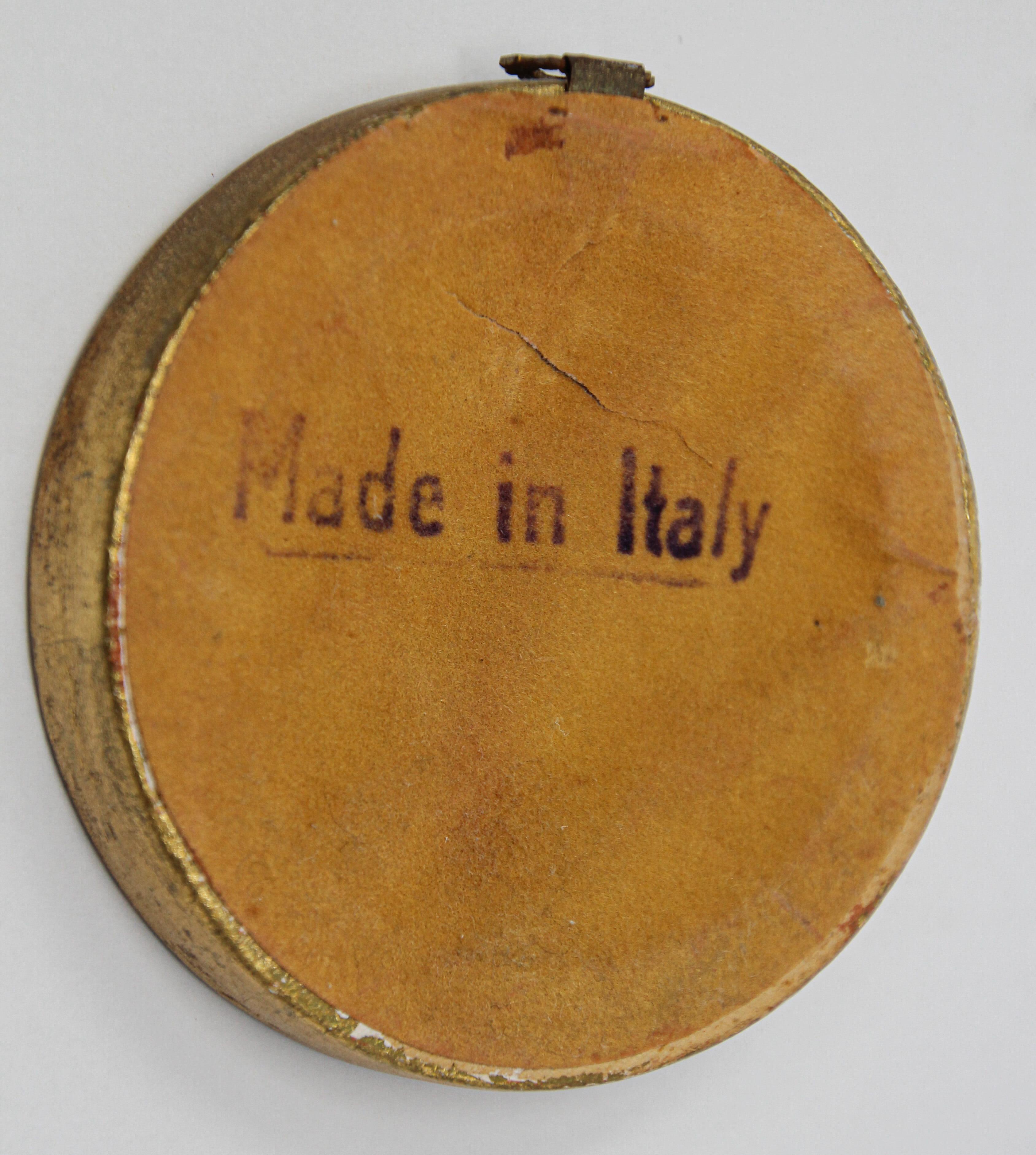 Italian Miniature Painting in Round Gilt Frame 2