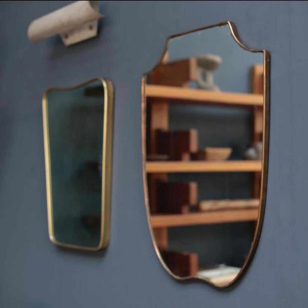 Vintage brass mirror from Italy, 1950s.
Minimal design.