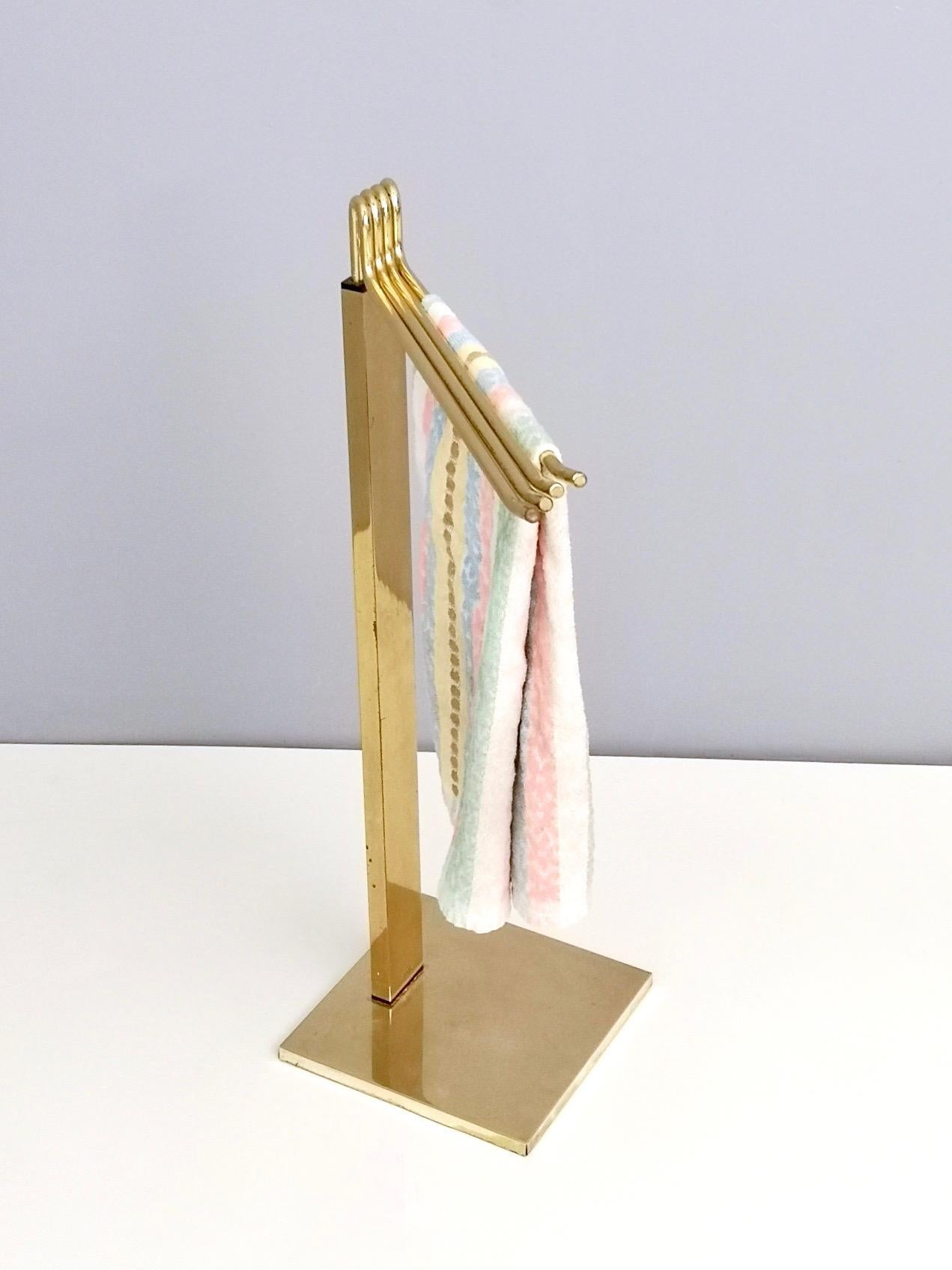 Italian Minimal Brass Towel Rack, Italy, 1980s 3