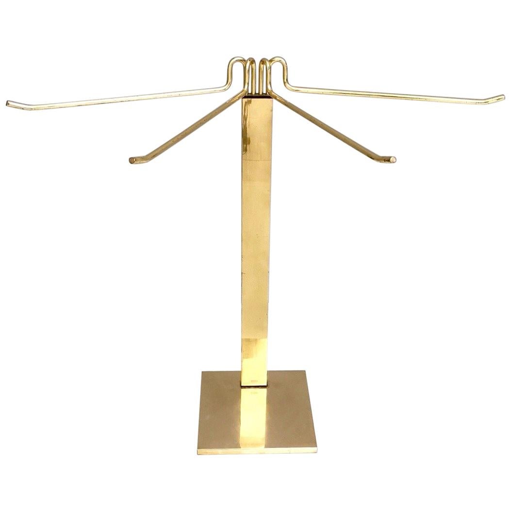 Italian Minimal Brass Towel Rack, Italy, 1980s