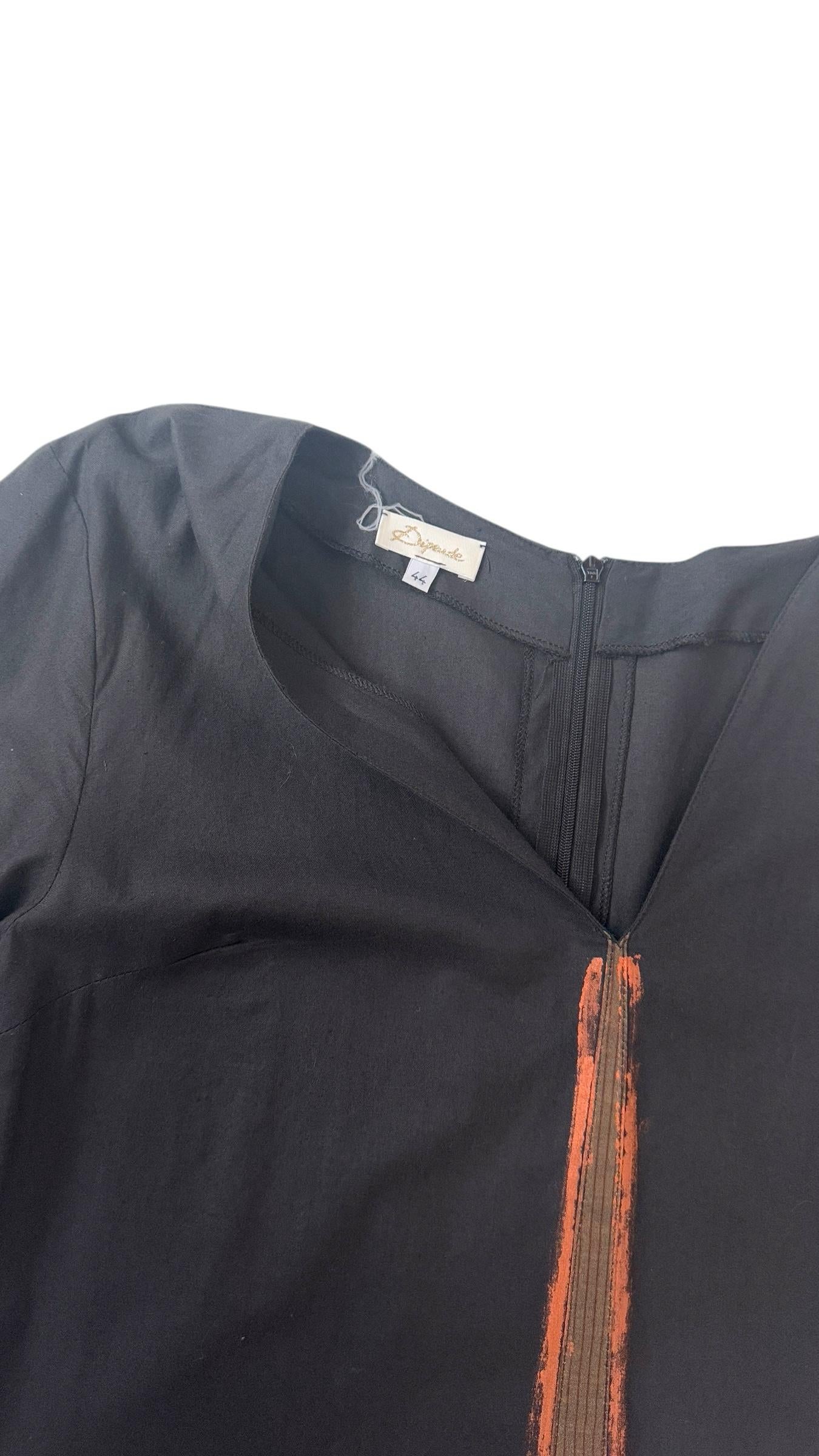 Vestido largo italiano minimalista de algodón con detalle de seda cruda de Dipende en venta 2