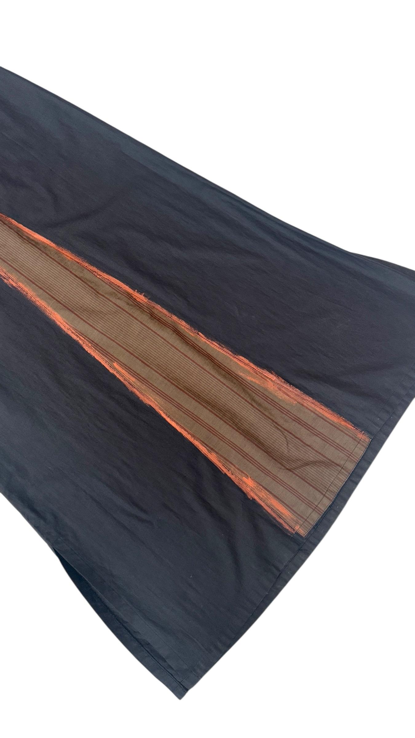 Vestido largo italiano minimalista de algodón con detalle de seda cruda de Dipende en venta 3
