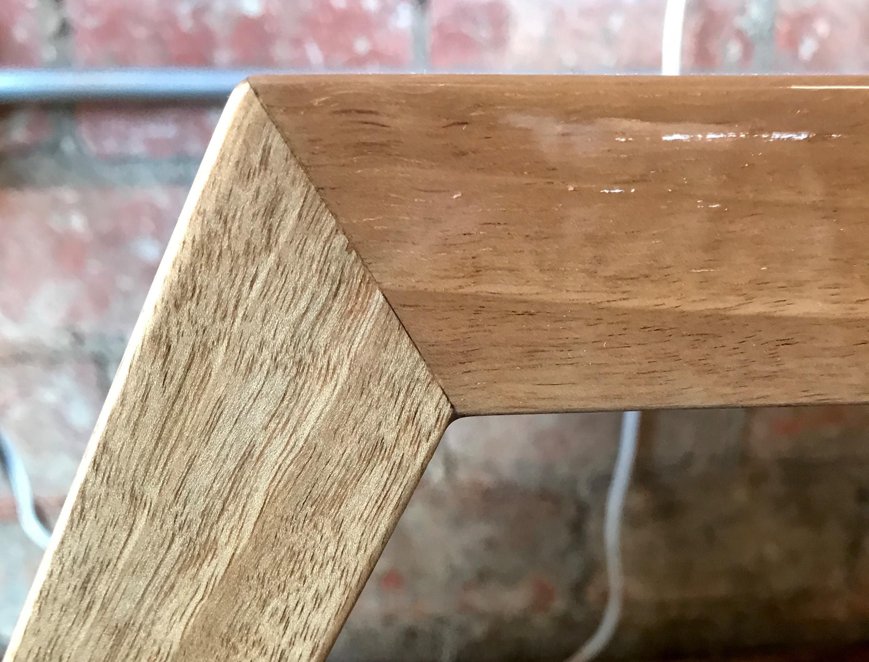 Contemporary Italian Minimalist Monolithic Oak Bench For Sale