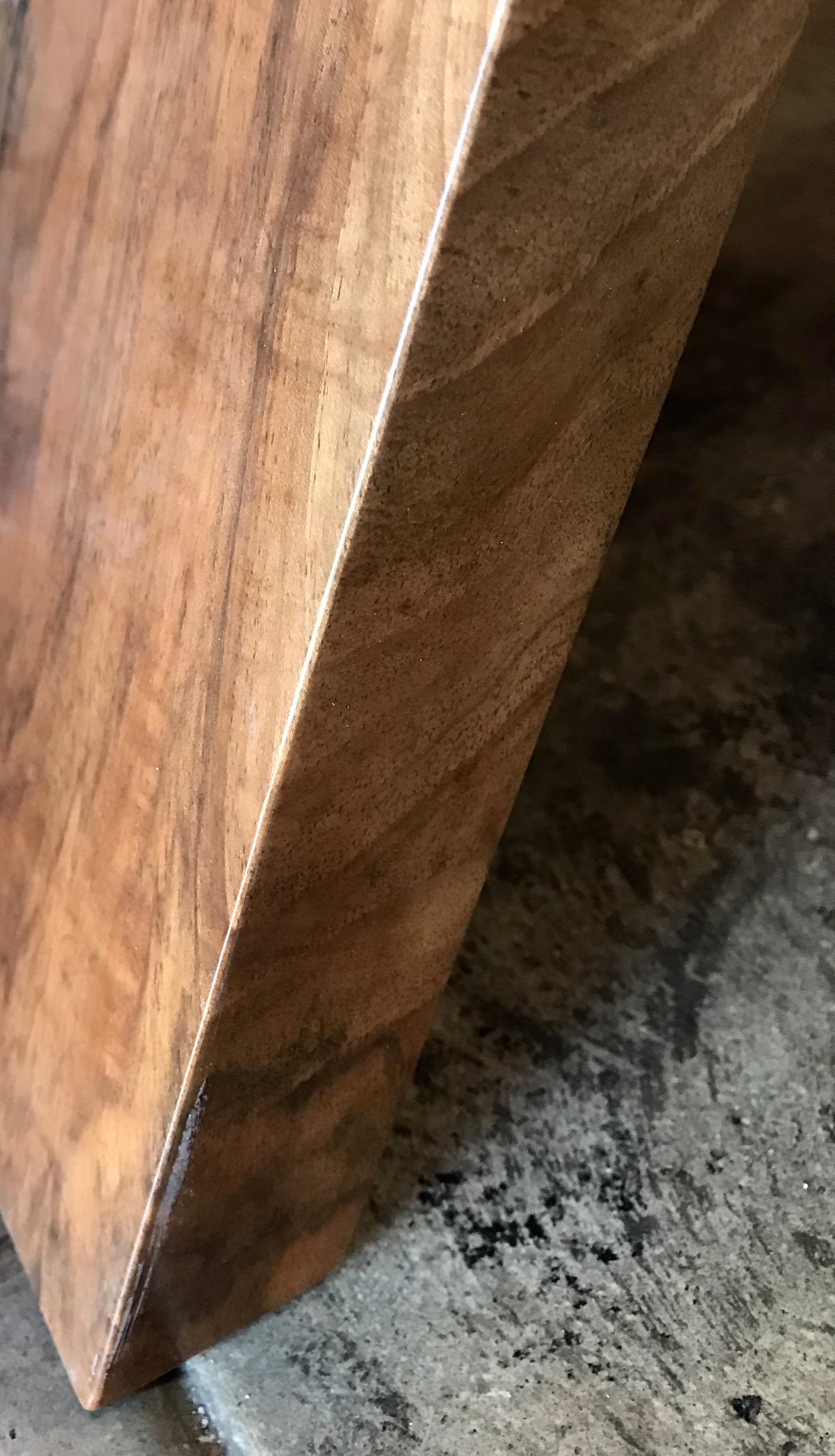 Italian Minimalist Monolithic Oak Bench For Sale 1