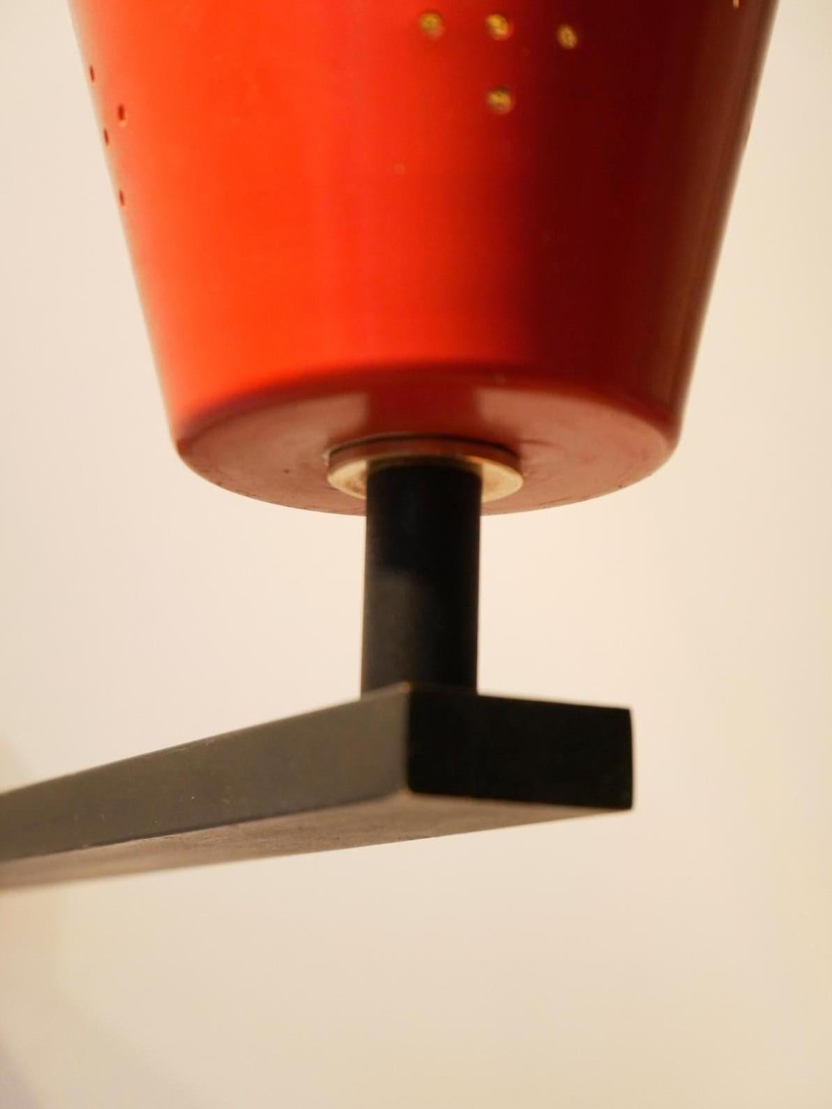 20th Century Italian Minimalist Perforated Metal Cone Sconce, 1950s For Sale