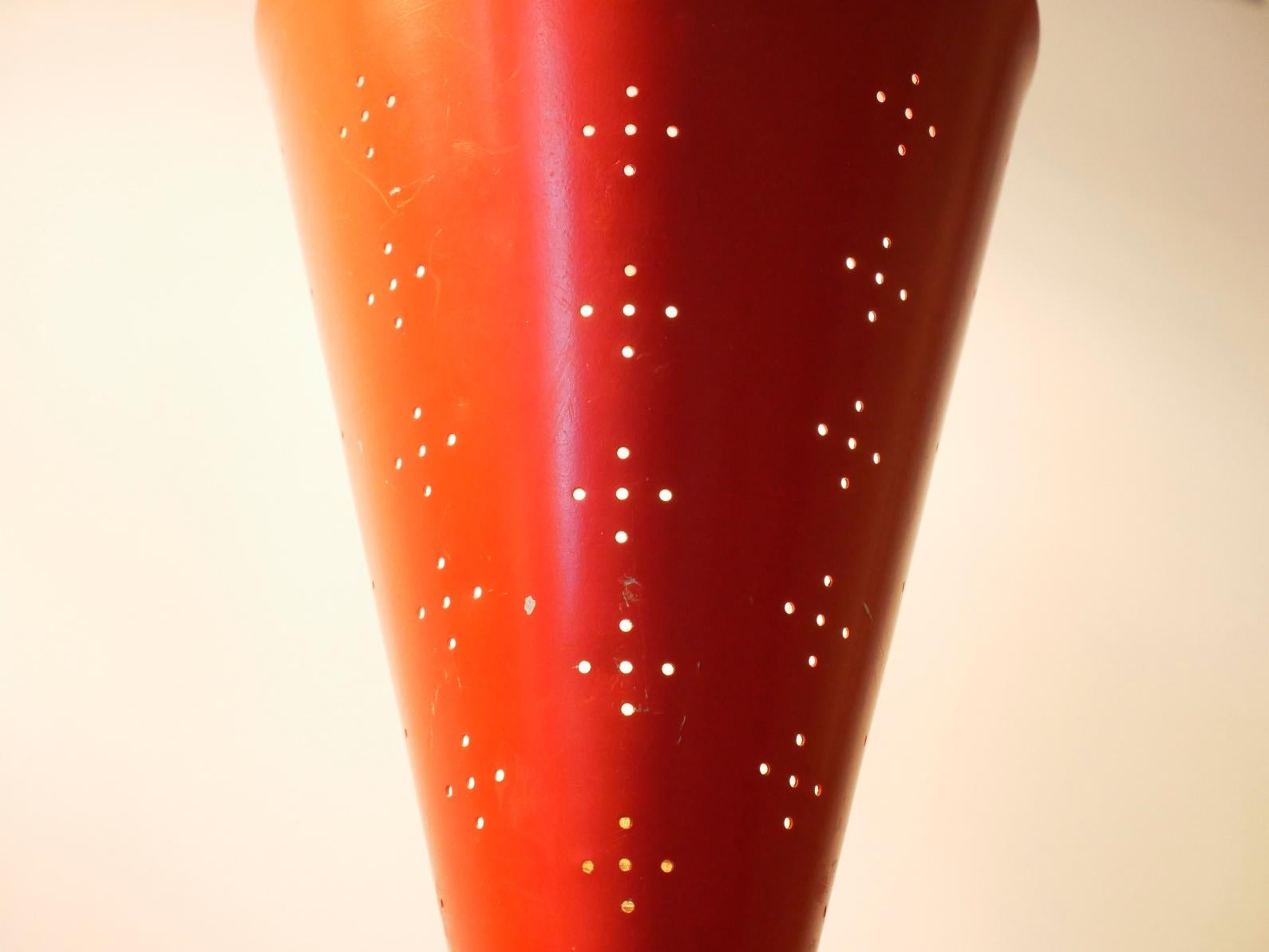 Italian Minimalist Perforated Metal Cone Sconce, 1950s For Sale 2