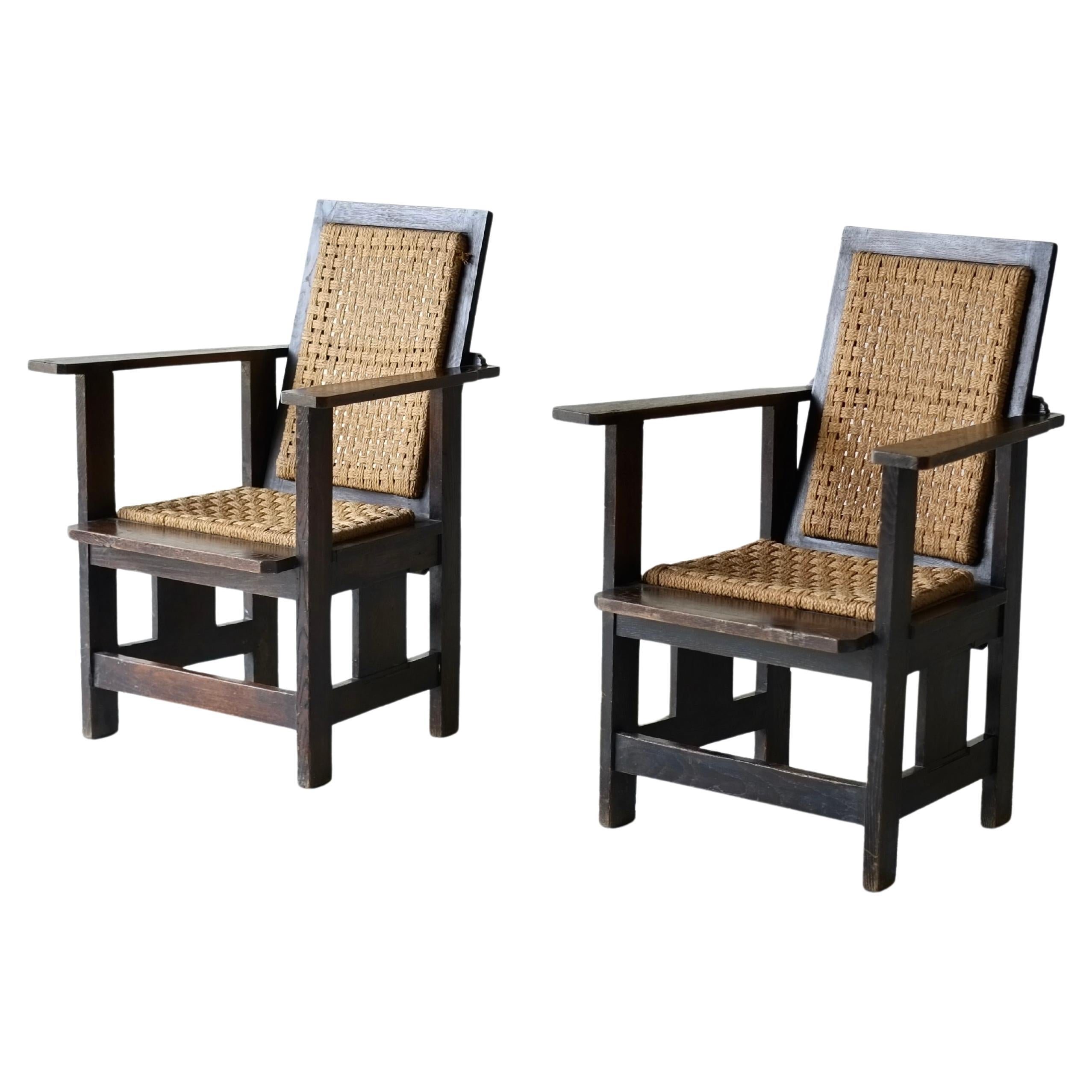 Italian Minimalist Rope Armchairs