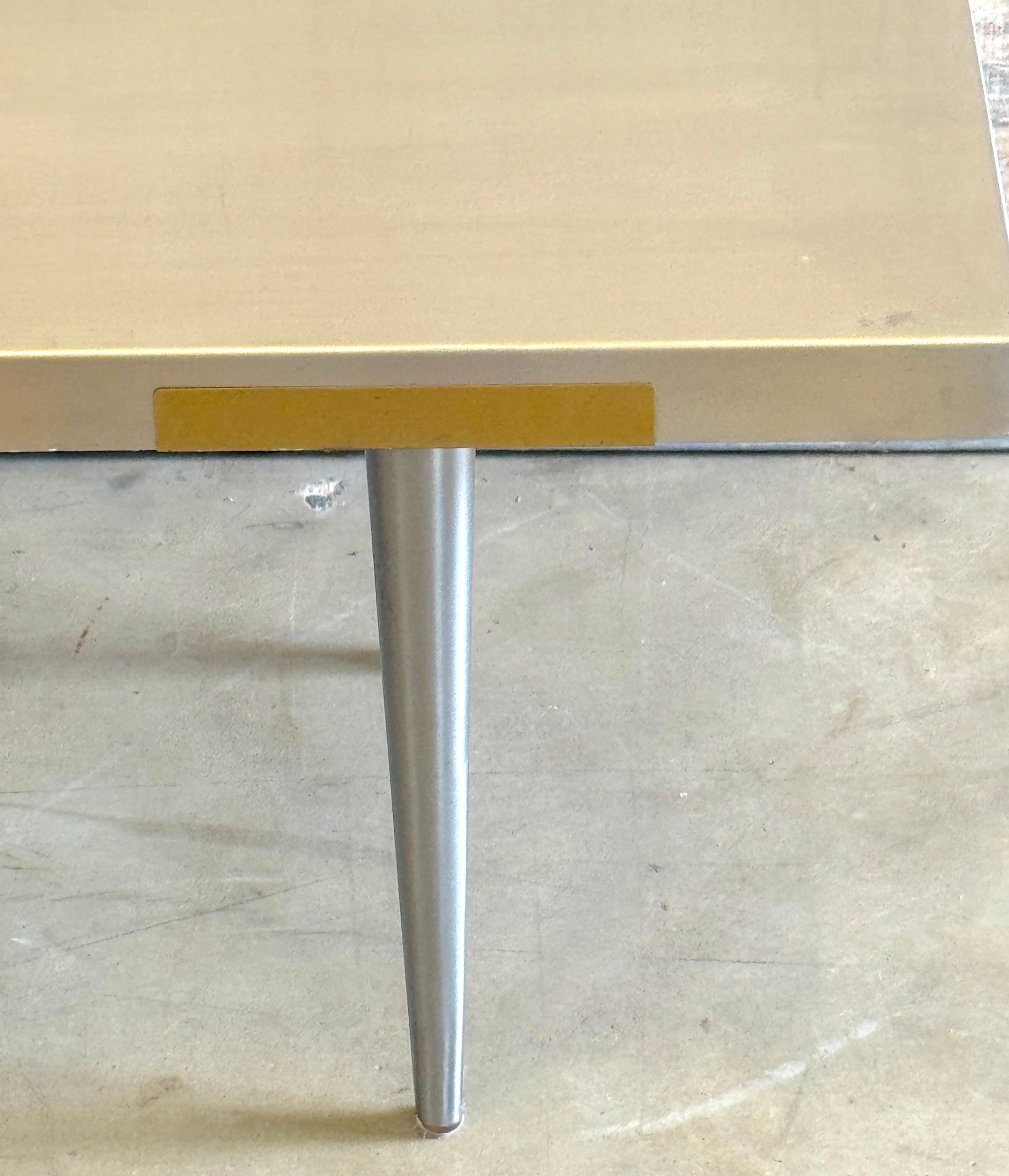 Italian Minimalist Stainless Steel & Brass Bench / Coffee Table, Attr. Rivadossi For Sale 3