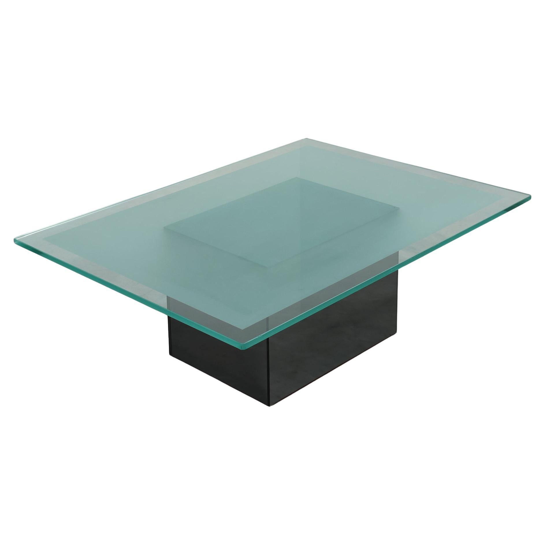 Mesa de centro italiana de cristal y espejo de Nanda Vigo para Acerbis, 1971 en venta