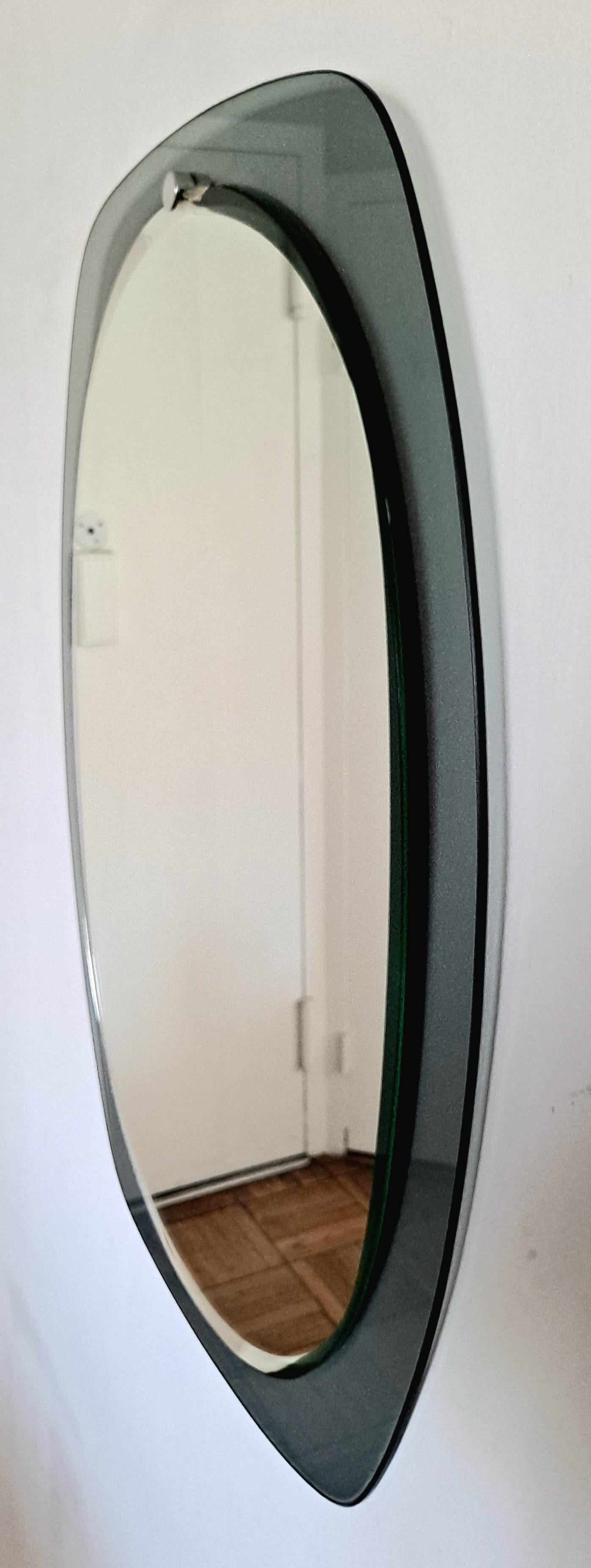Mid-Century Modern Italian Mirror Attributed to Metalvetro for Galvorame  For Sale