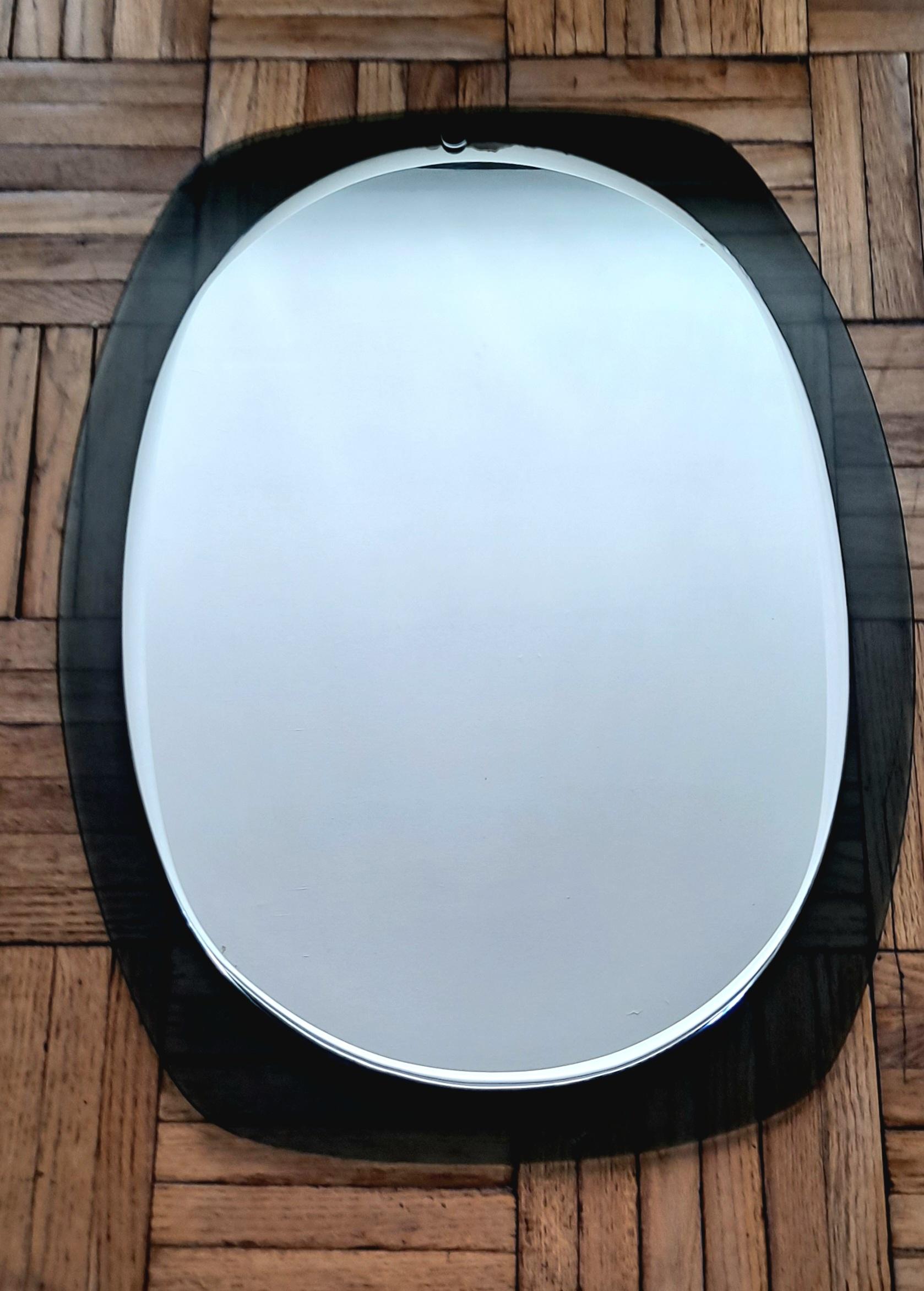 Italian Mirror Attributed to Metalvetro for Galvorame  In Good Condition For Sale In Los Angeles, CA