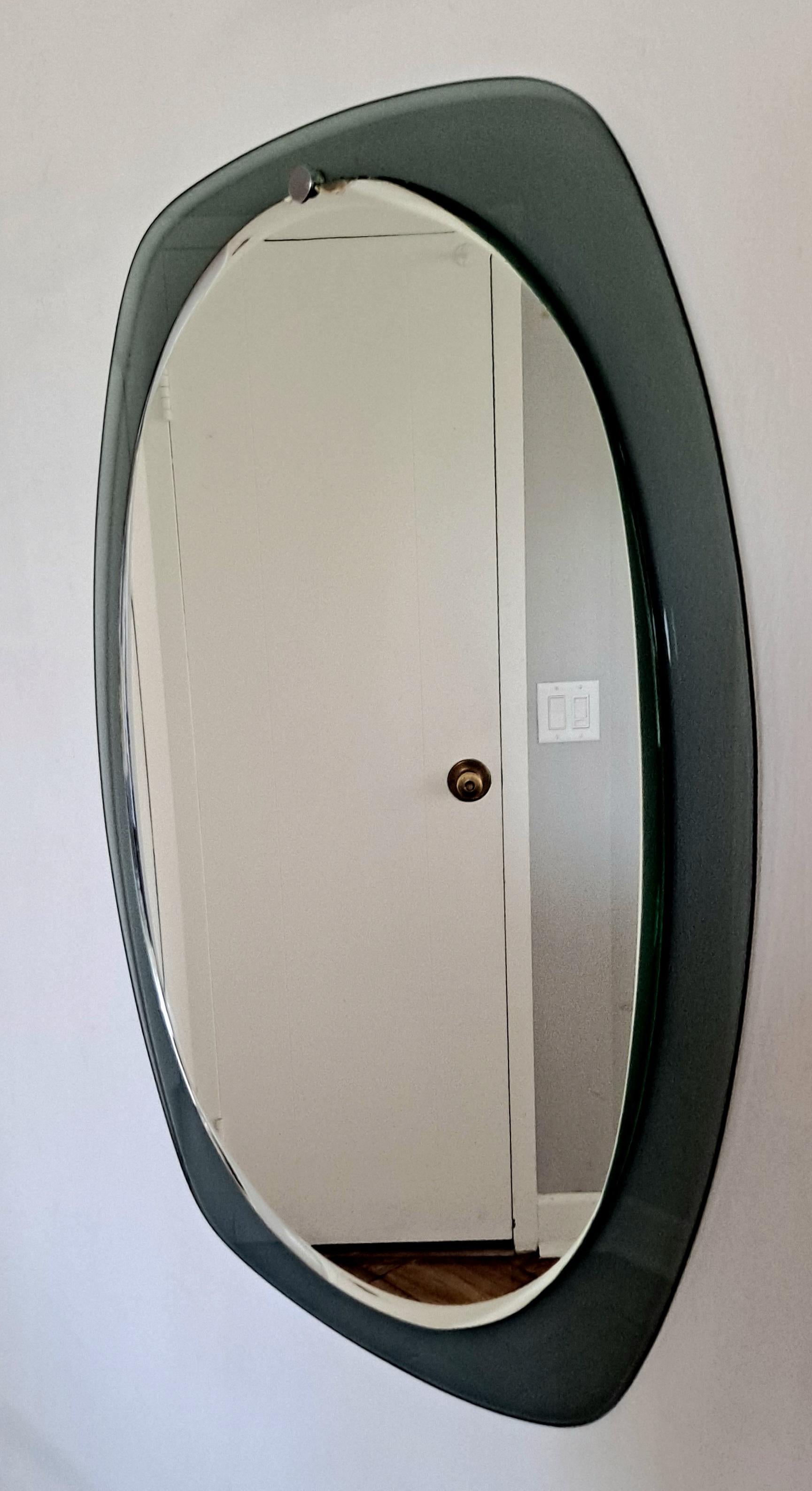 Mid-20th Century Italian Mirror Attributed to Metalvetro for Galvorame  For Sale