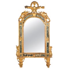 Italian Mirror Carved Gilt Wood, Italy, 18th Century, Venice Glass Decorations
