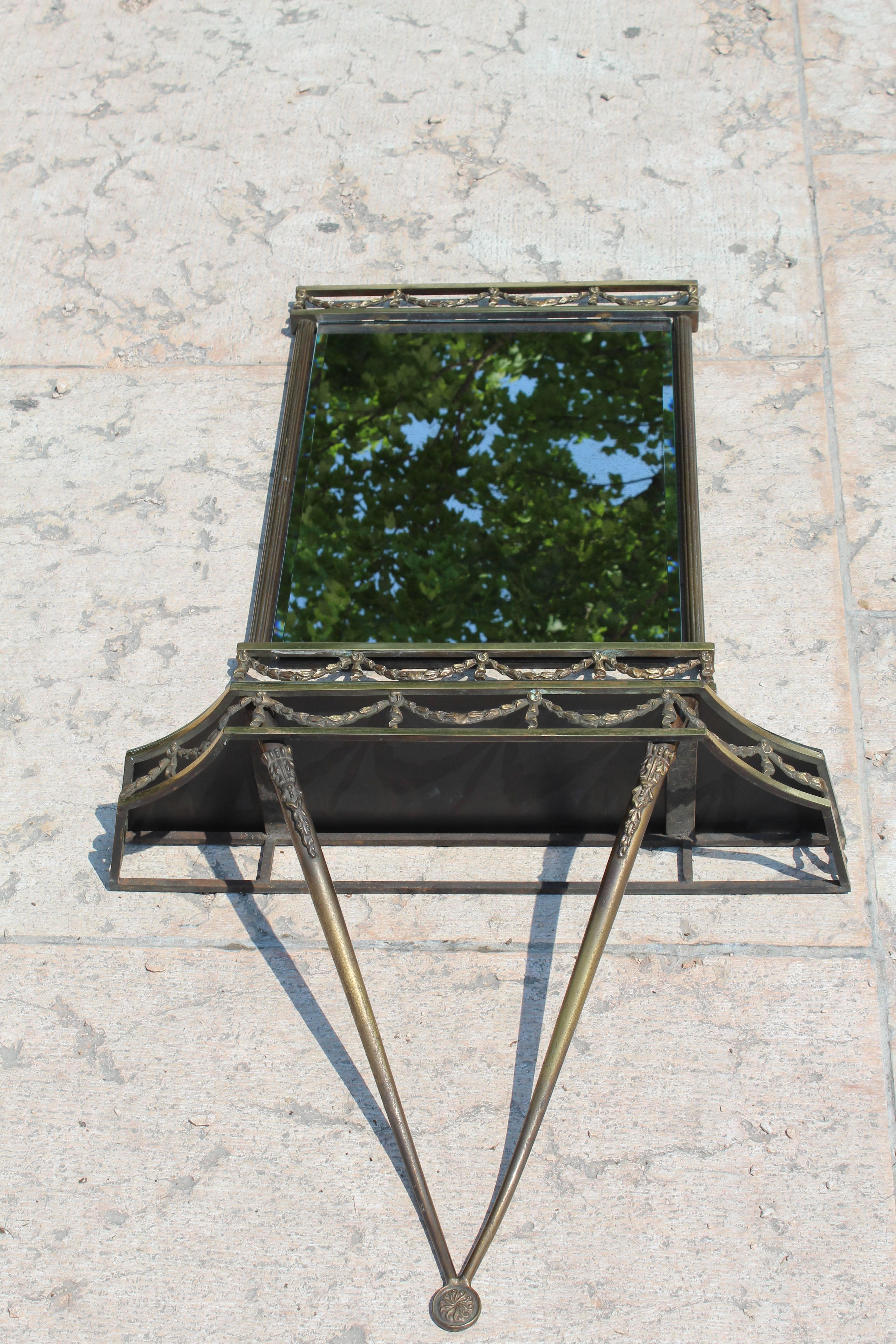 Italian Mirror Console with Matching Mirror, Casa Veneto, 1900s For Sale 1