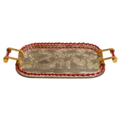 Italian Mirror-Engraved Murano Glass Serving Tray Attributed to Ercole Barovier