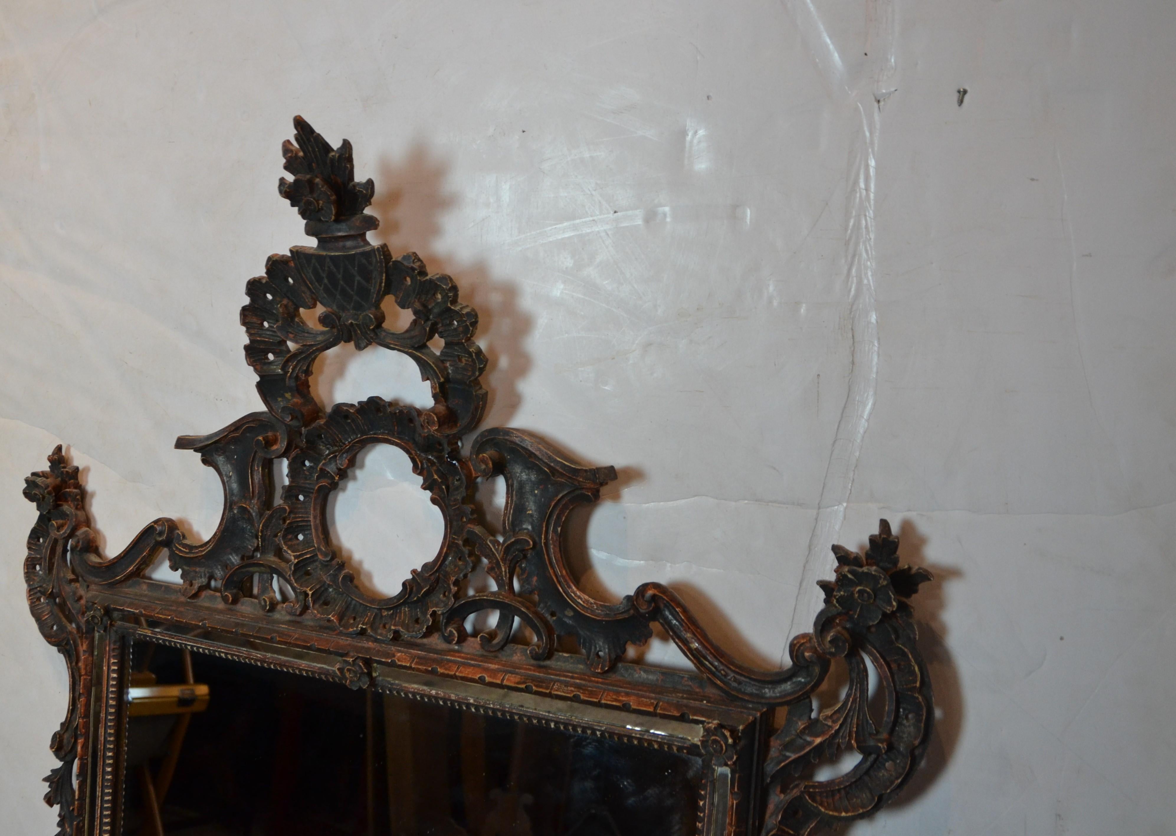 Wood carved Italian mirror.