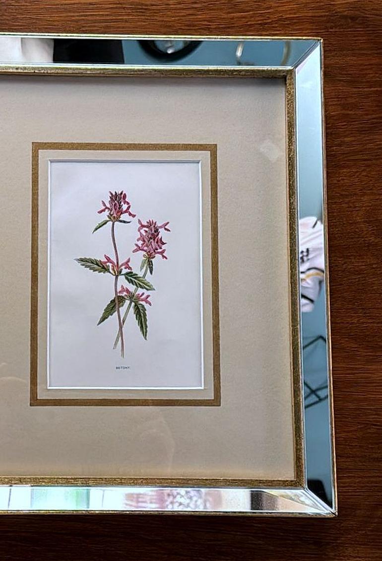 Marco de espejo italiano con estampados florales cromolitográficos ingleses - 03 Hecho a mano en venta