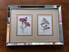 Italian Mirror Frame with English Chromolithographic Floral Prints - 04