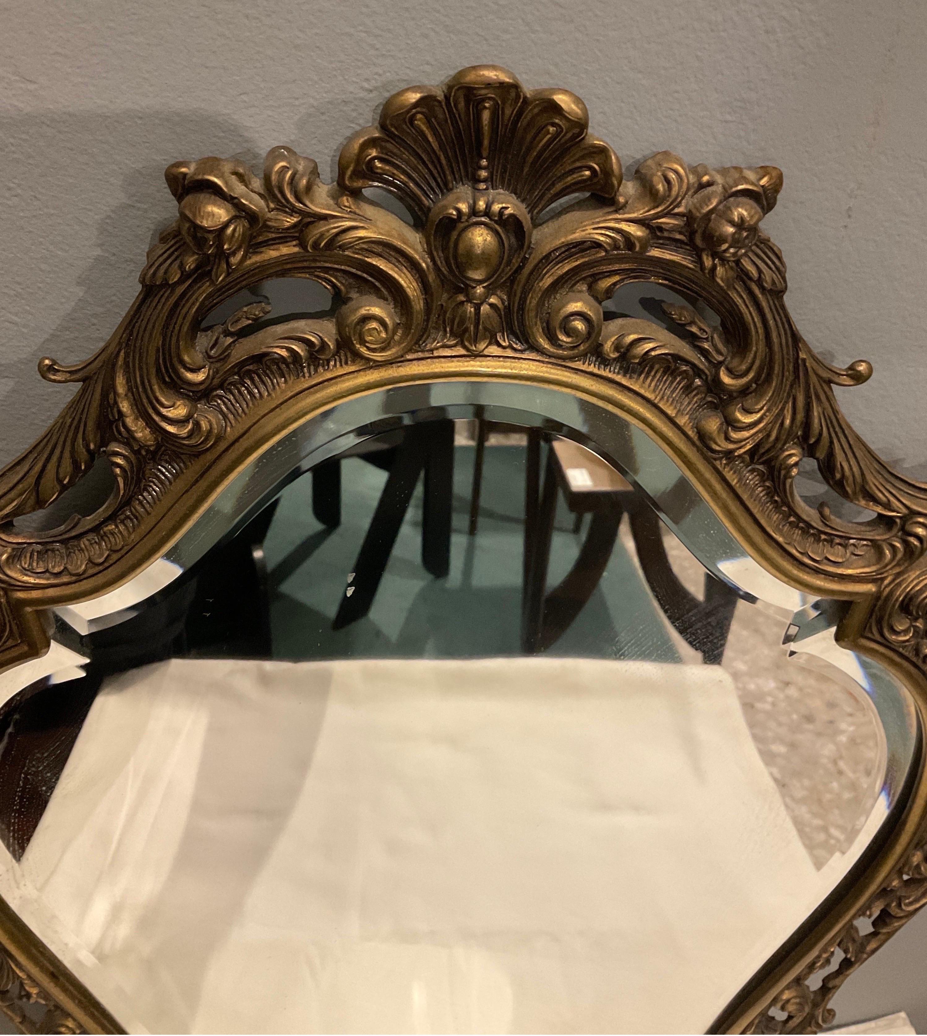 Miroir italien en laiton des années 60 en vente 2