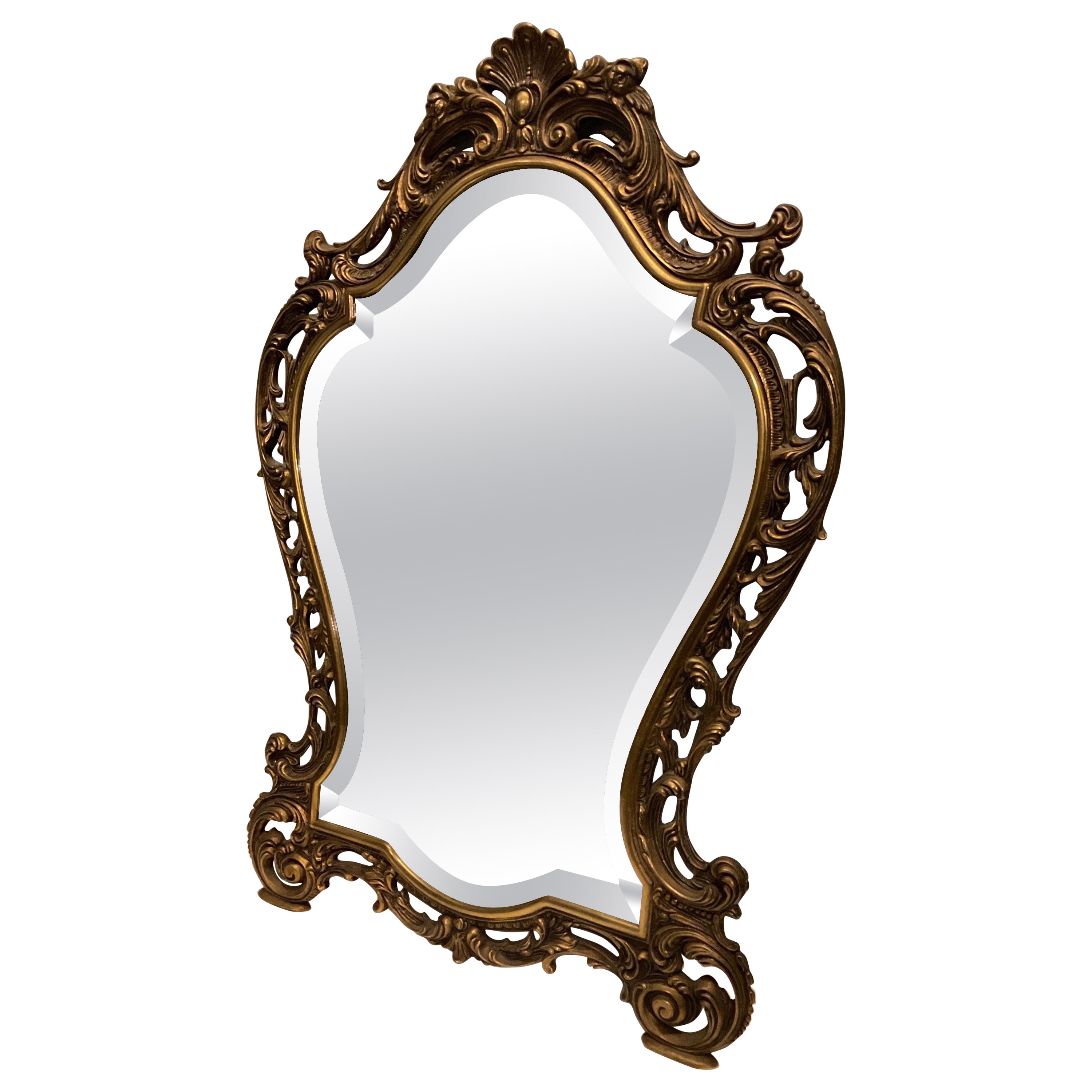 Miroir italien en laiton des années 60