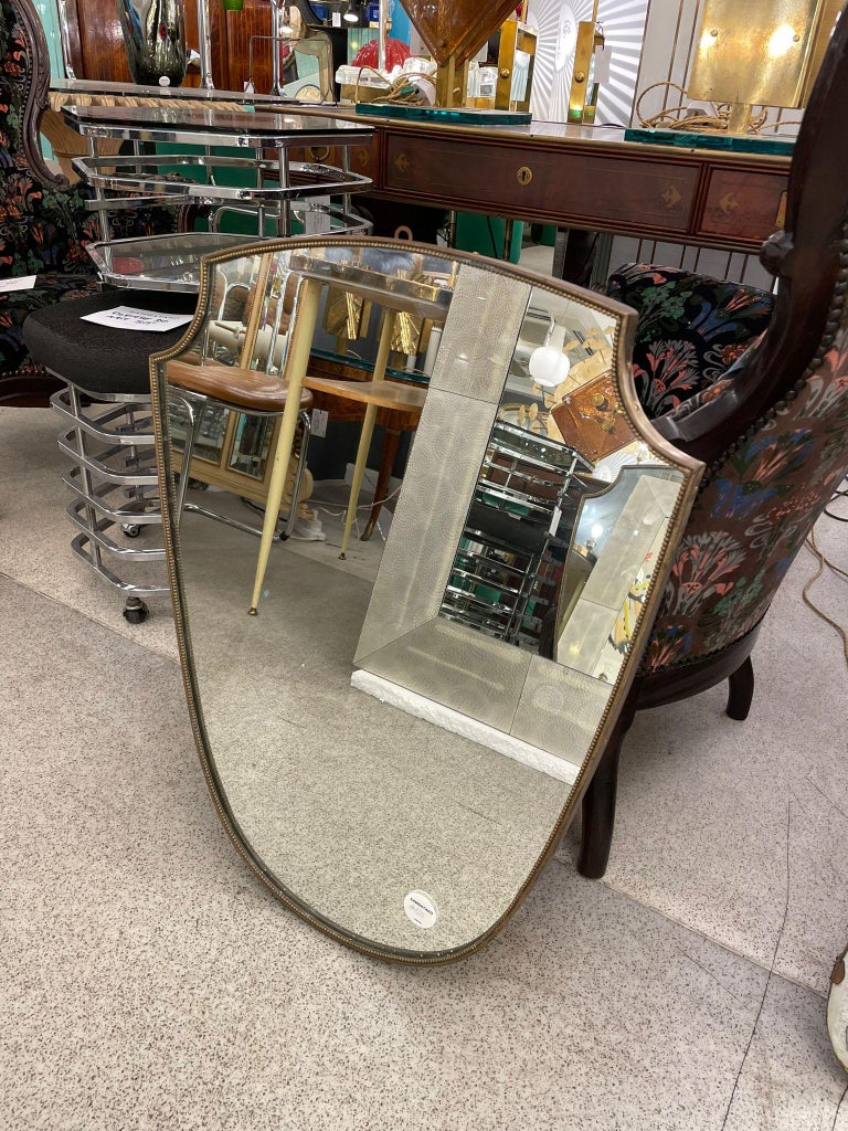 Italian Mirror in Brass, circa 1950s 1