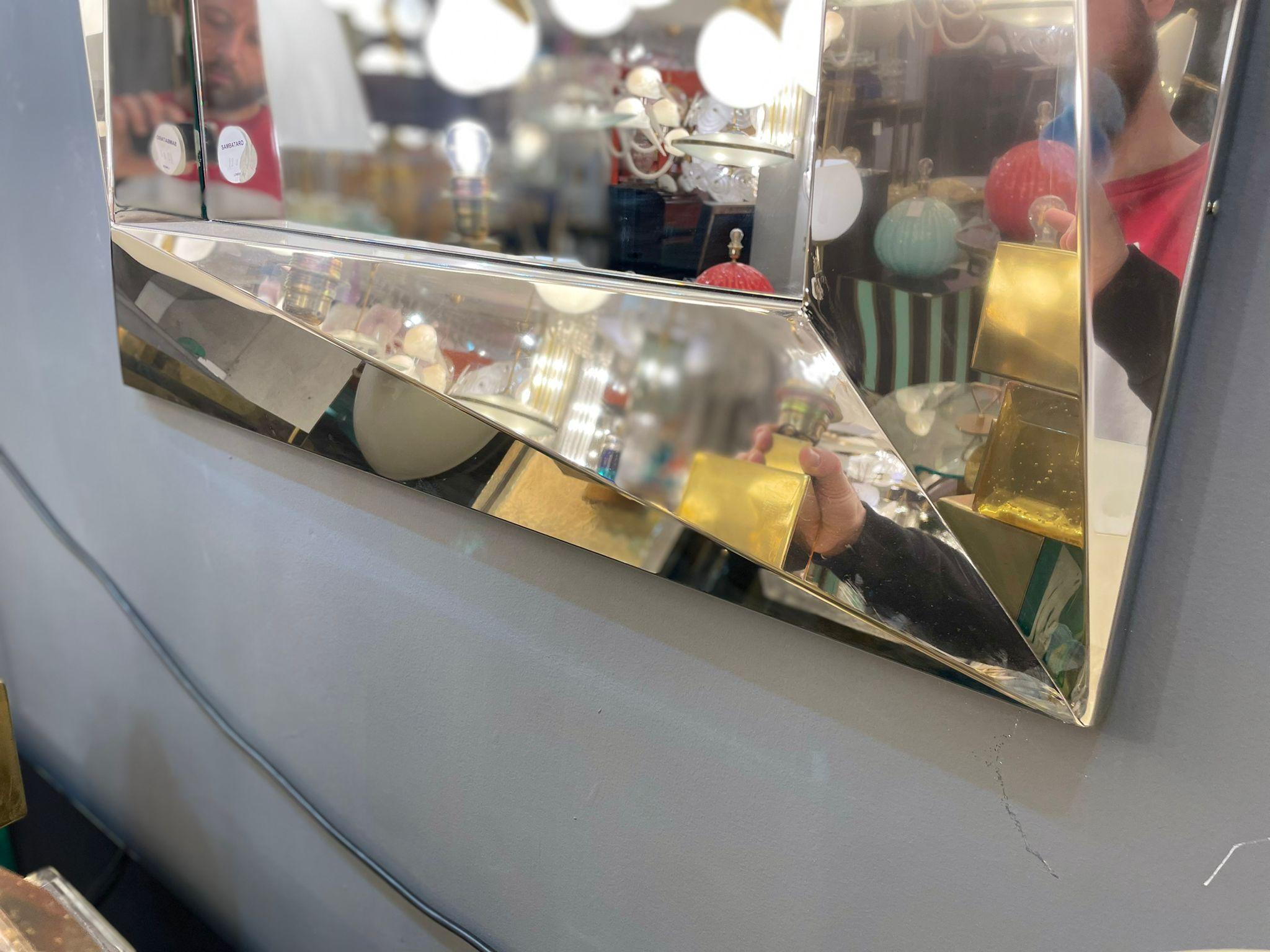 Italian Mirror in Chrome, circa 1980 In Good Condition In London, GB
