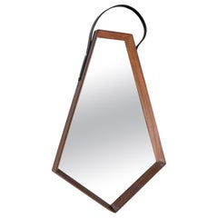 Italian mirror in walnut 1960s.