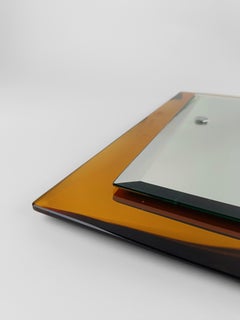 Italian Mirror in Yellow Mirrored and Bevelled Glass attributable to VECA 1960s