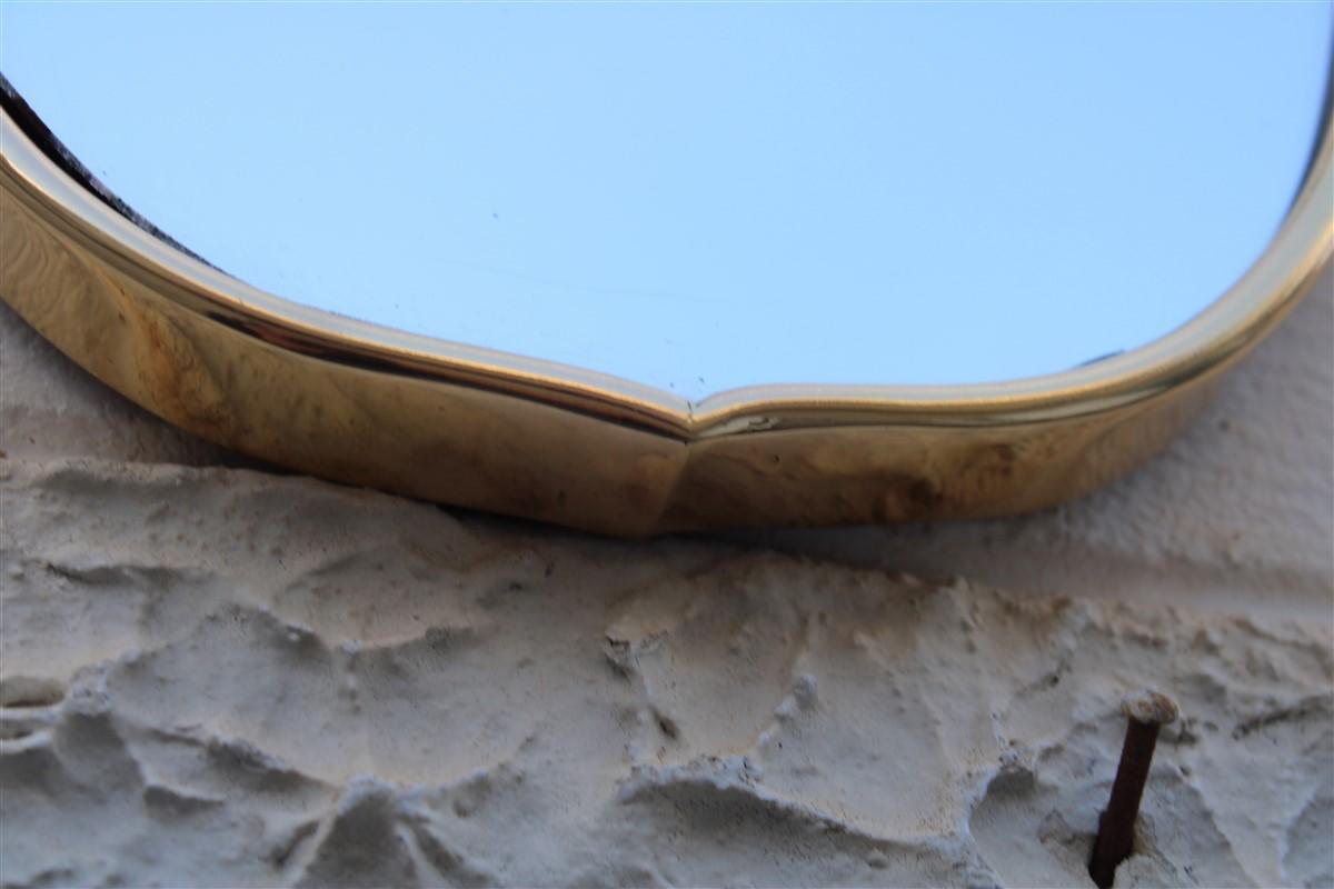 Specchio italiano del Midcentury con cornice in ottone 1950s Oro in vendita 1