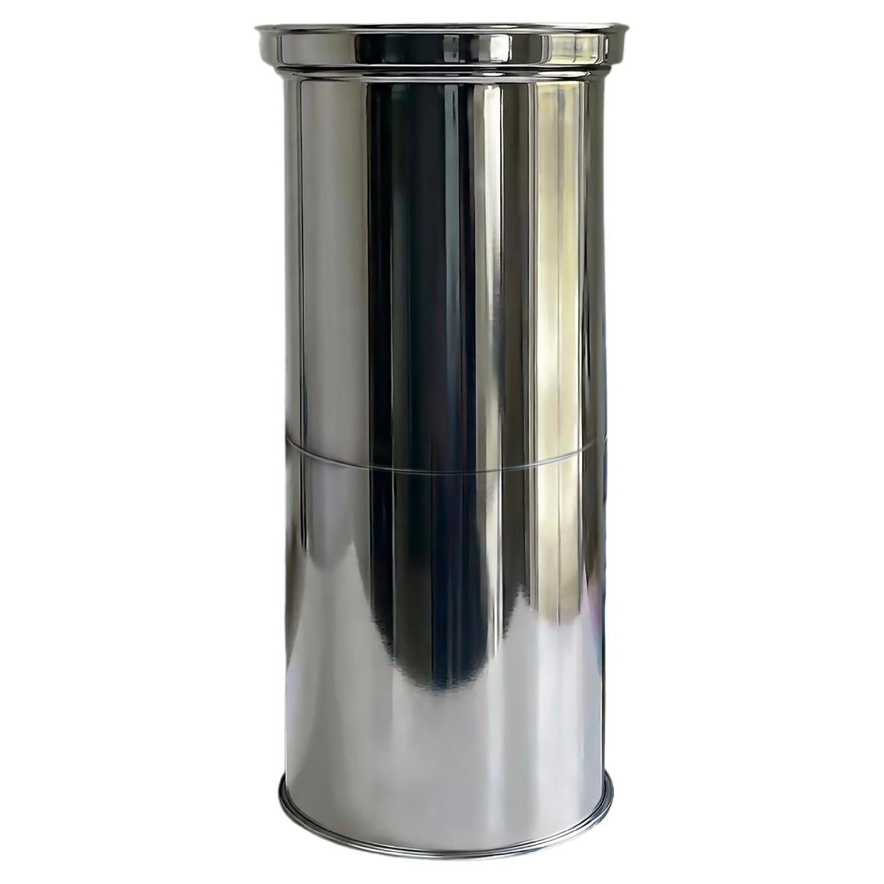 Italian Mirror-Polished Metal Capitello Column, Contemporary Design, in stock