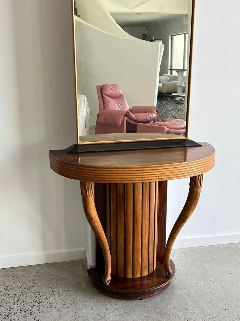 Italian Mirror Timber Console Attributed to Osvaldo Borsani 1950 For Sale 7