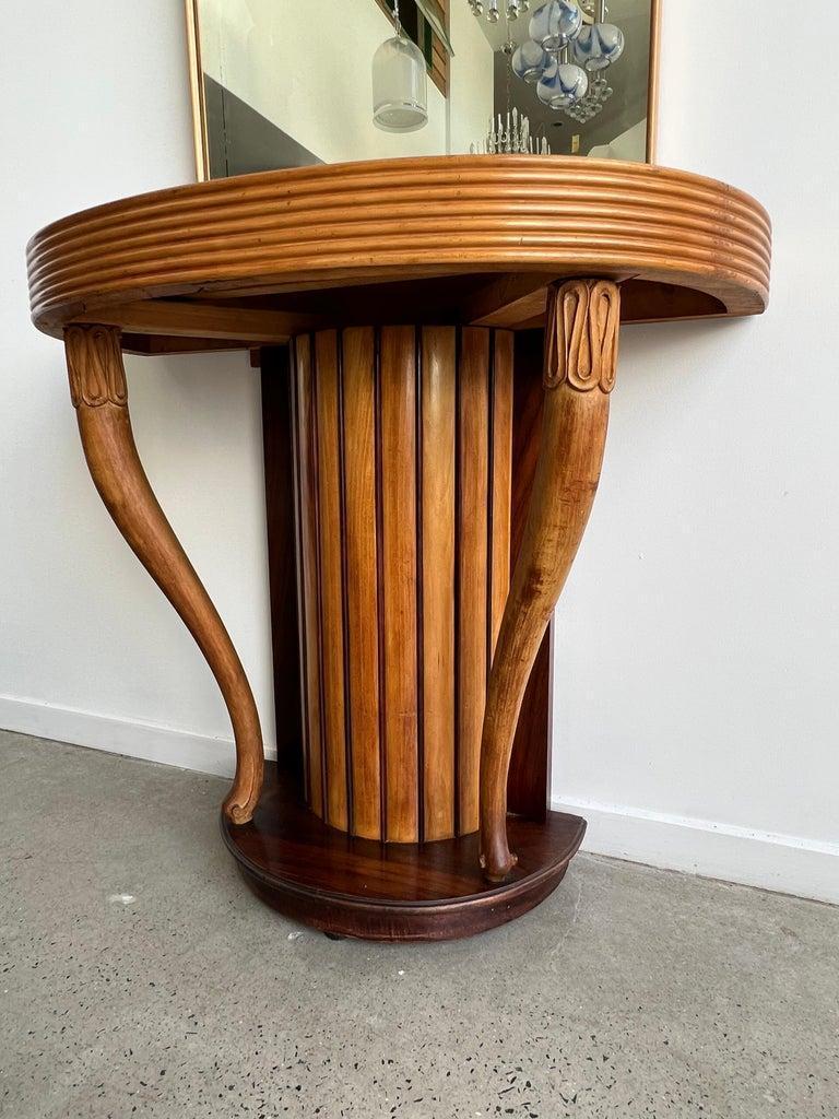 Italian Mirror Timber Console Attributed to Osvaldo Borsani 1950 In Good Condition For Sale In Byron Bay, NSW