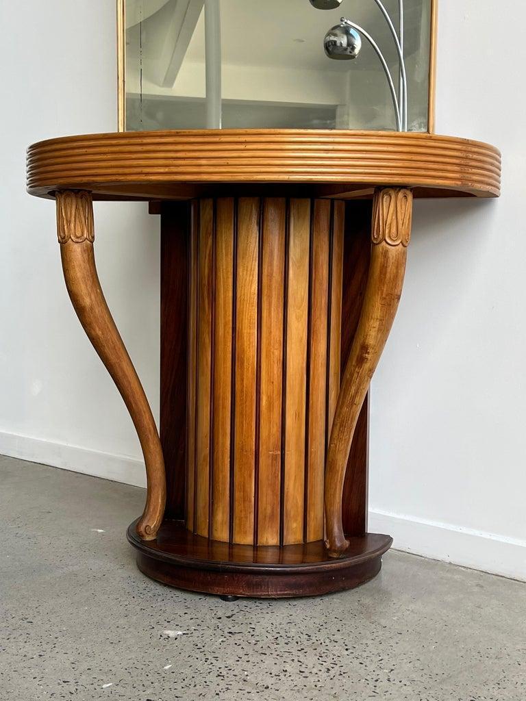 Italian Mirror Timber Console Attributed to Osvaldo Borsani 1950 For Sale 2