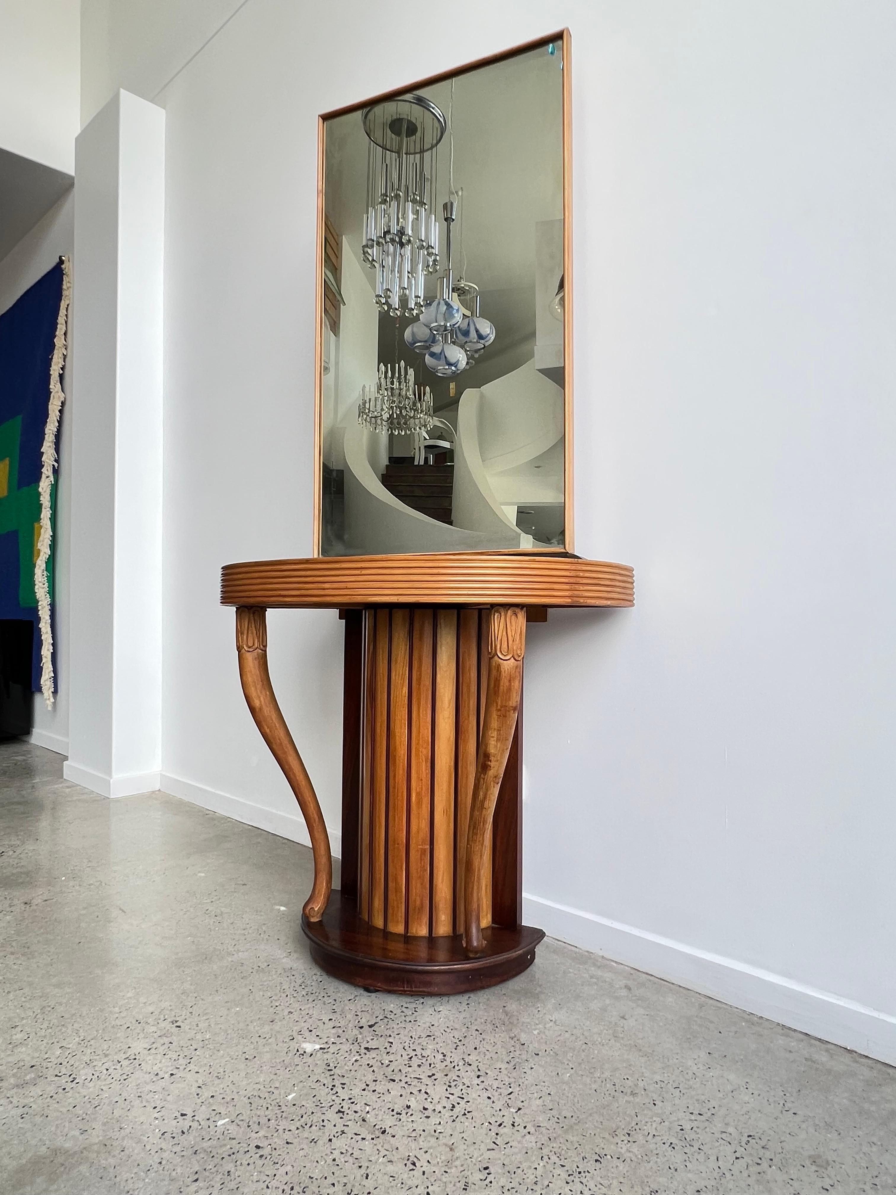 Italian Mirror Timber Console by Osvaldo Borsani 1950 For Sale 6