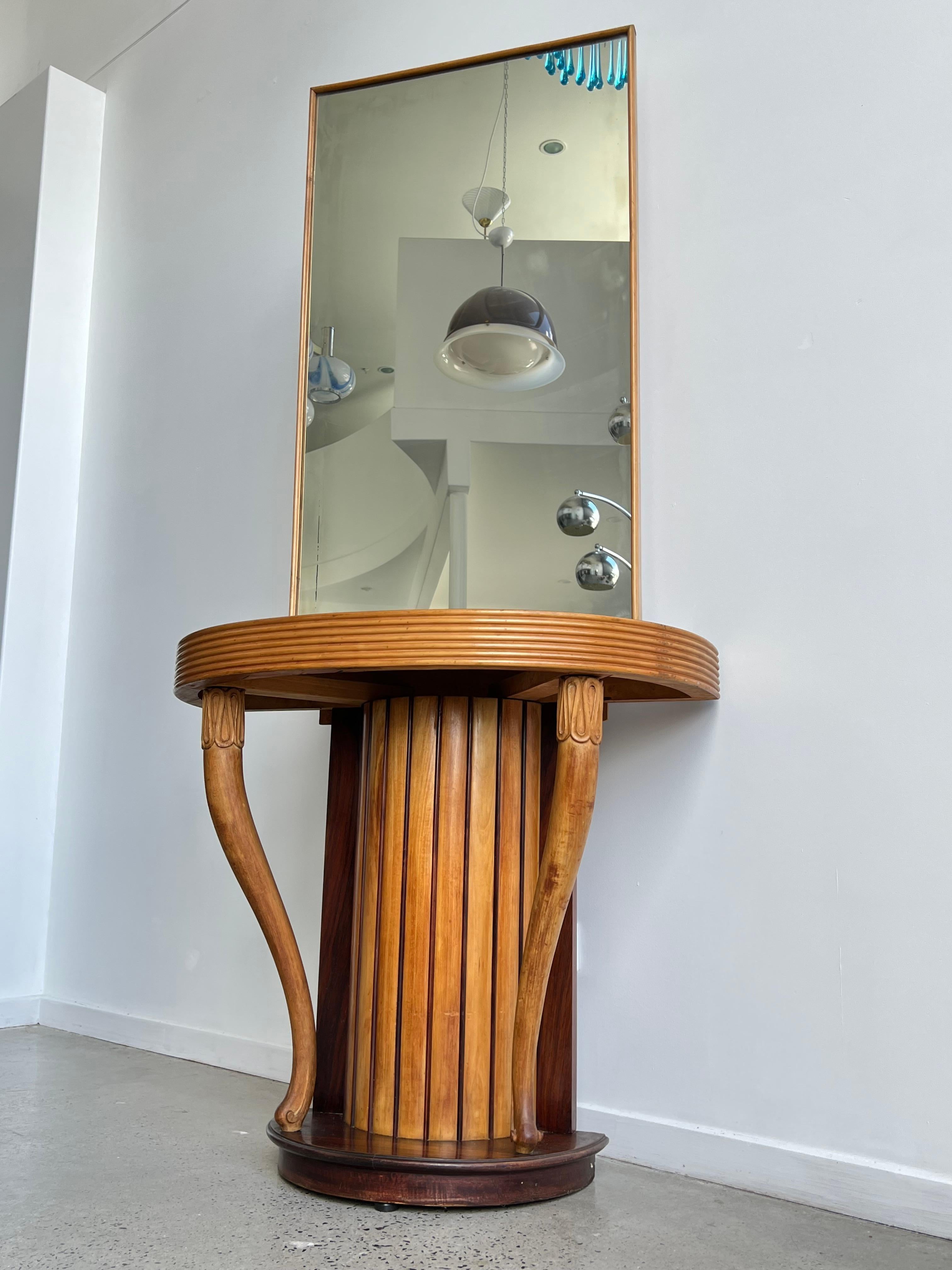 Italian Mirror Timber Console by Osvaldo Borsani 1950 For Sale 1