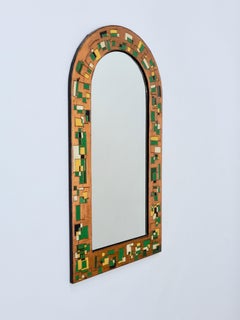 Italian Mirror with a Coloured Copper Repoussé Sheet Frame
