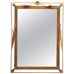 Italian Mirror with a Design of Floral and Weat Sprigs, 1950s
