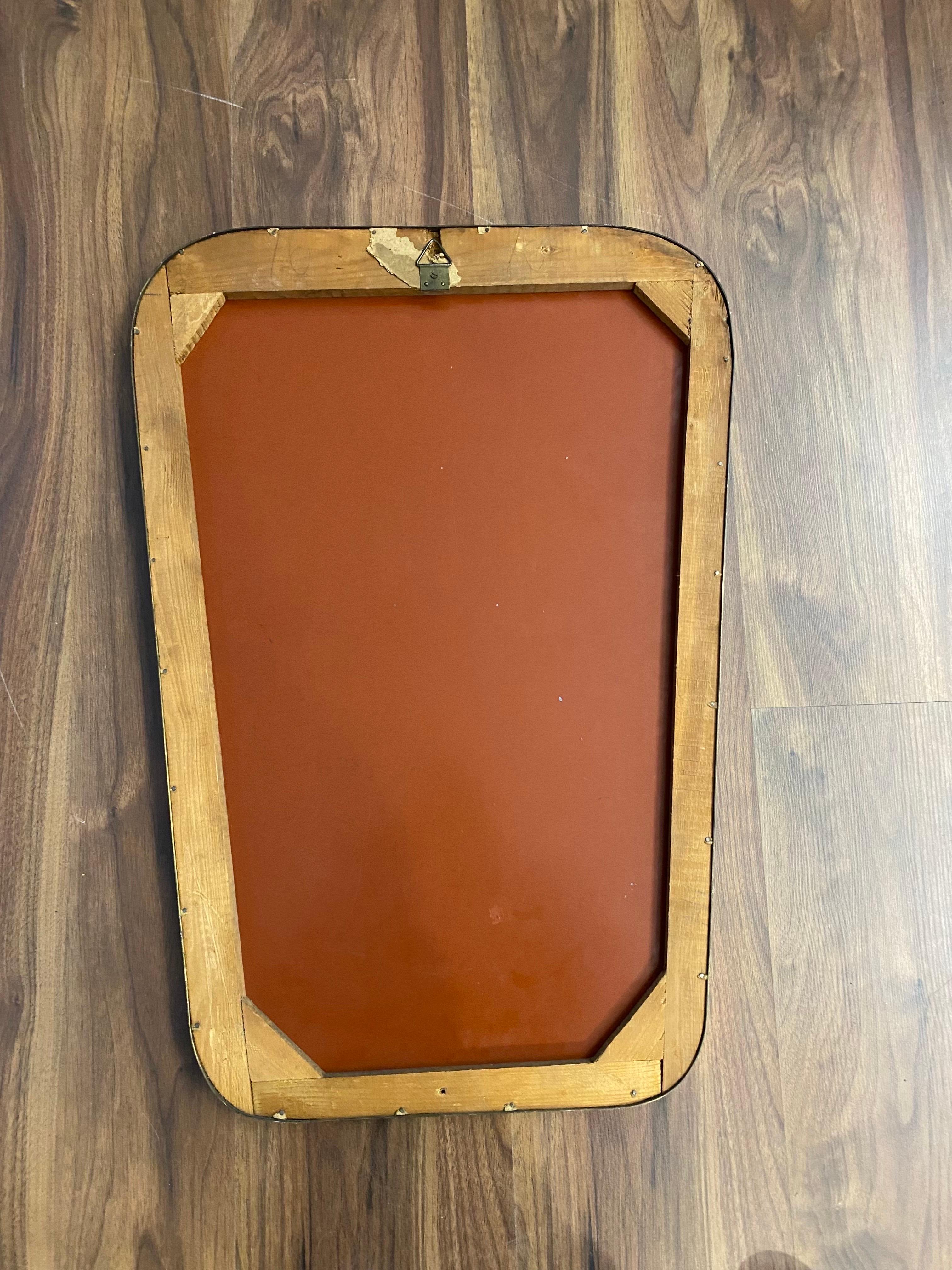 Other Italian Mirror with brass frame from the 1950s For Sale
