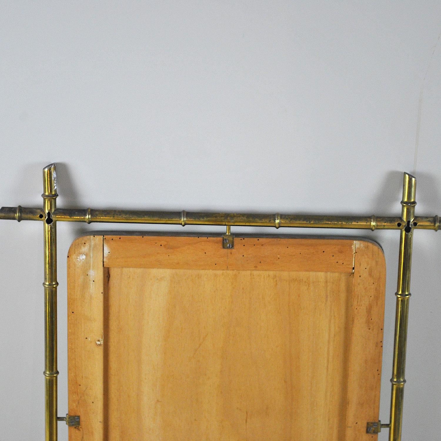 Mid-20th Century Italian Mirror with Brass Structure 1960s in Tiki Style