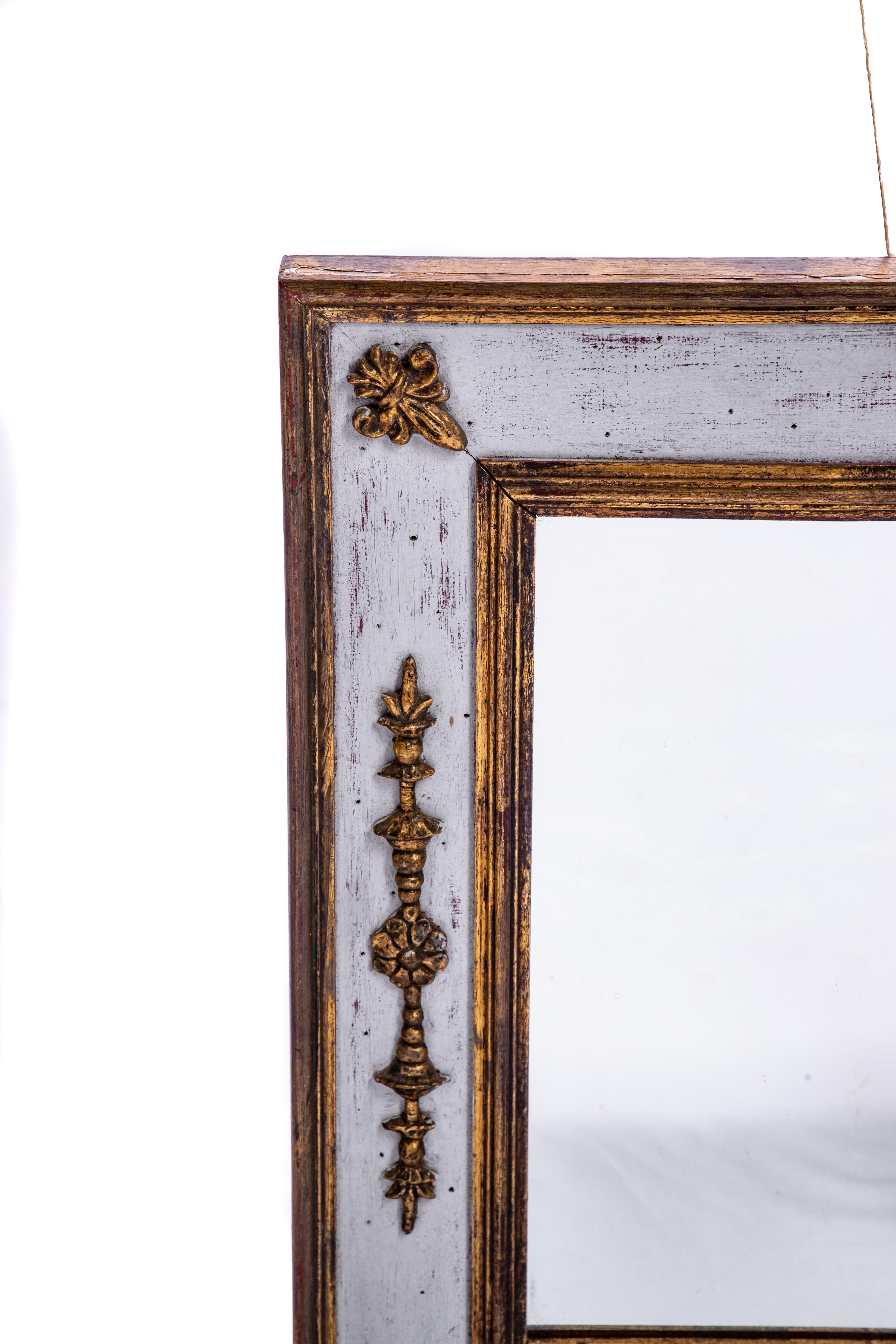 American Italian Mirror with Gilt Accents